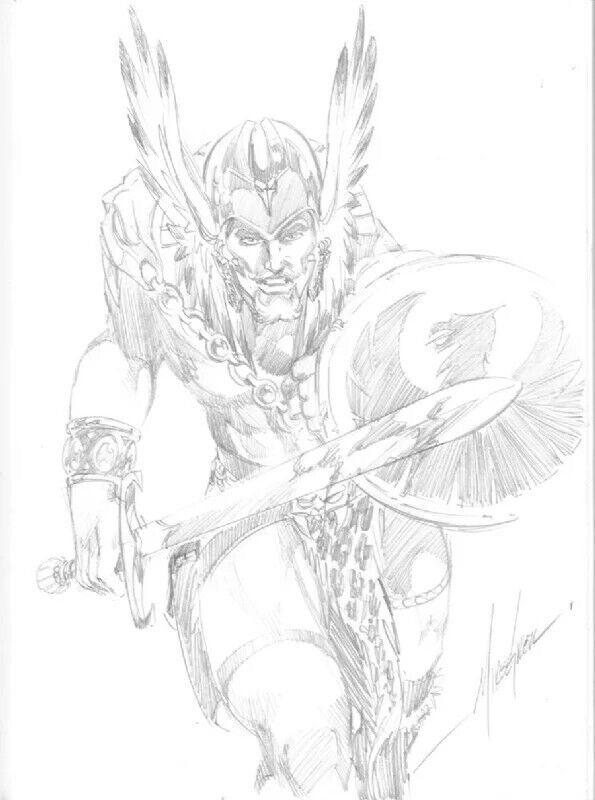 WARLORD Original Art Sketch By Mike Grell 