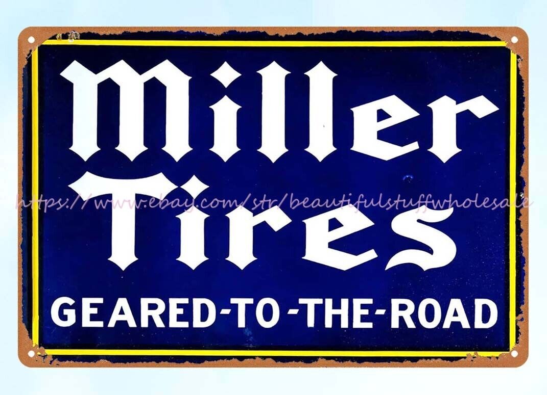 Miller Tires Geared To Road metal tin sign wall prints living room
