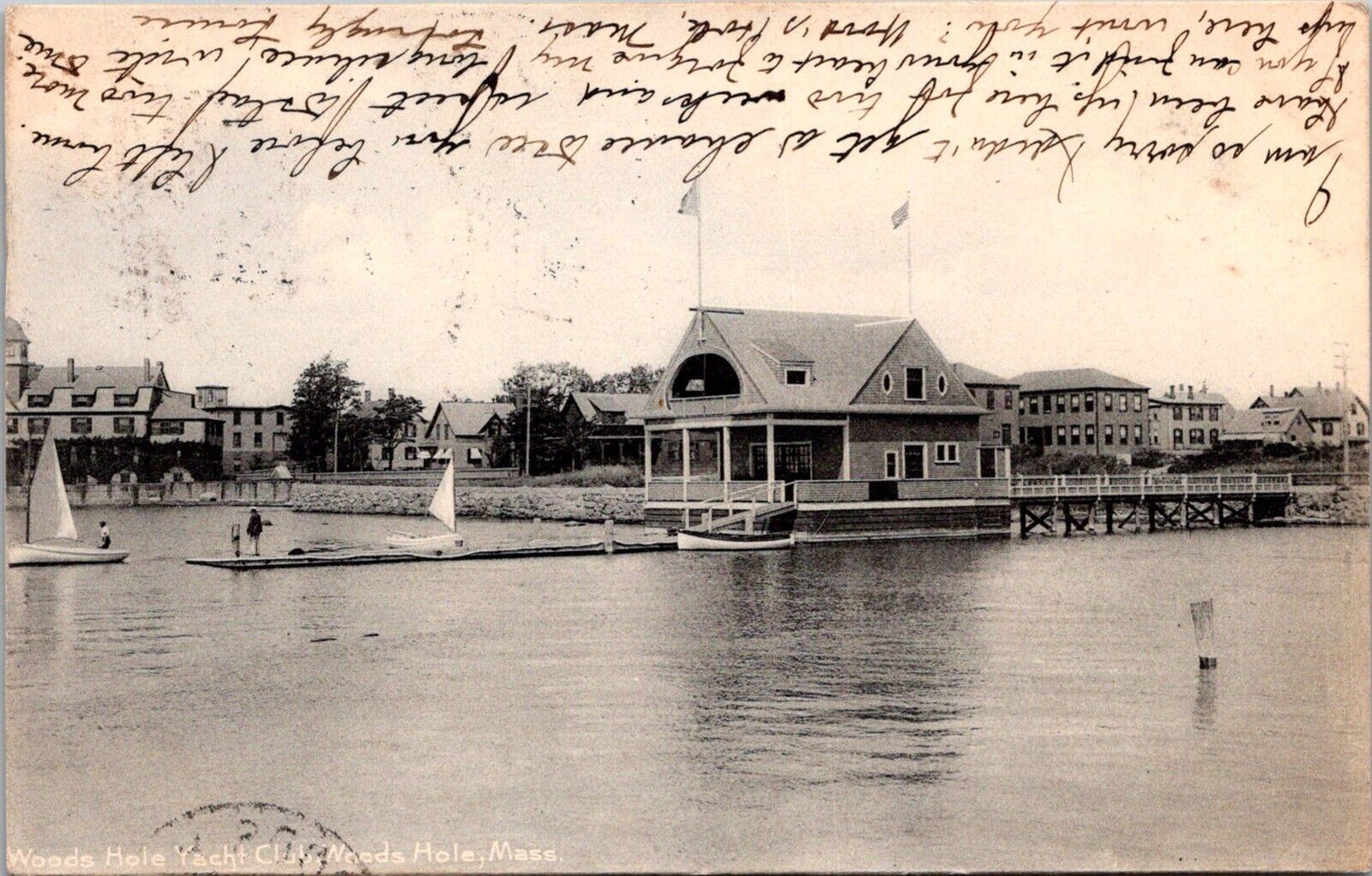 Woods Hole Yacht Club, Woods Hole MA Undivided Back Vintage Postcard Q70