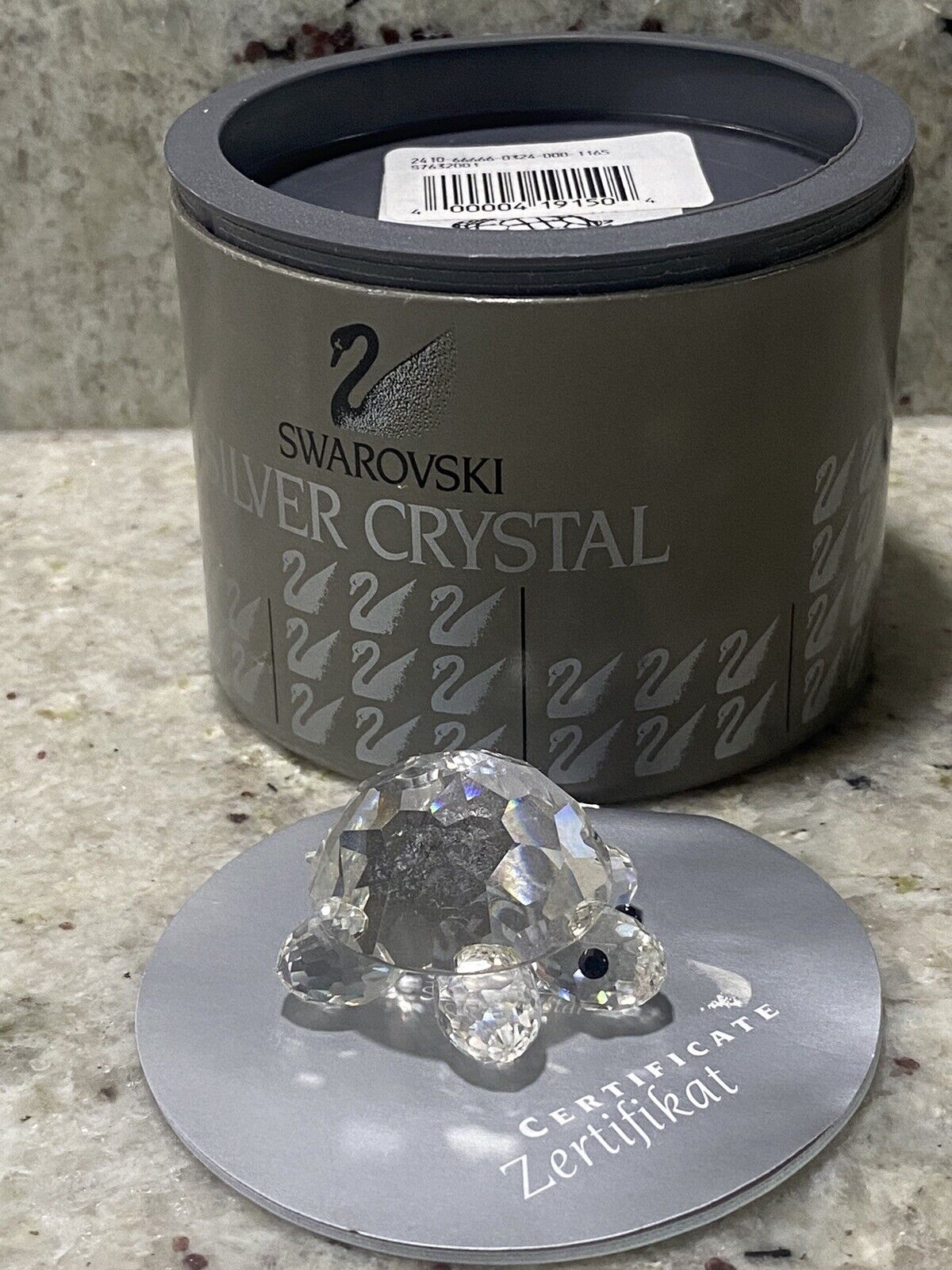 🐢 vintage Swarovski Crystal turtle , small with box 