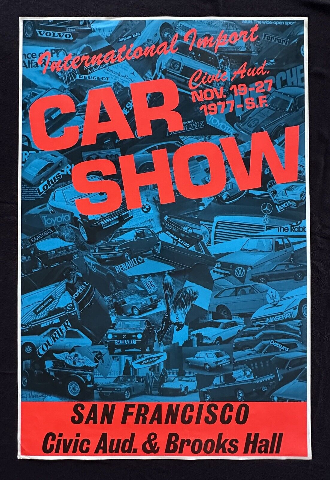 1977 San Francisco International Import Car Show Poster Civic Auditorium