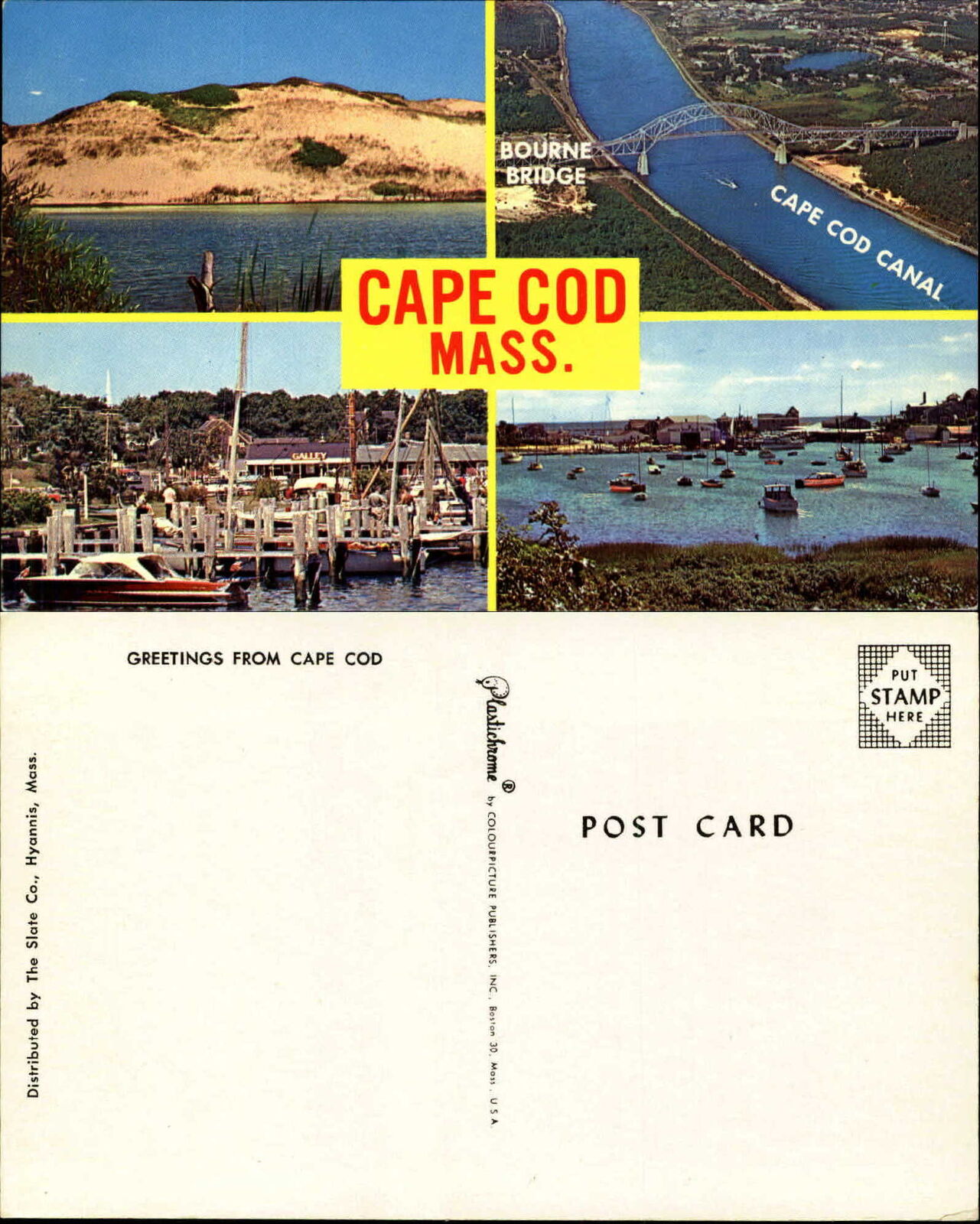 Cape Cod Massachusetts multi-view boats canal dunes Bourne Bridge