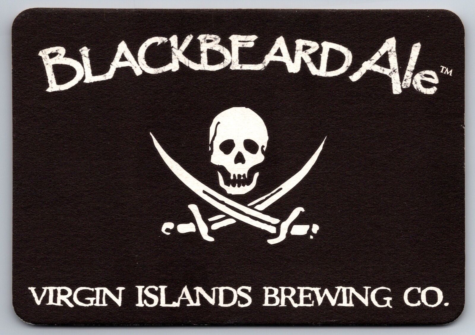 Beer~Blackbeard Ale Virgin Islands Brewing Co~Skull & Swords Logo~Vintage PC