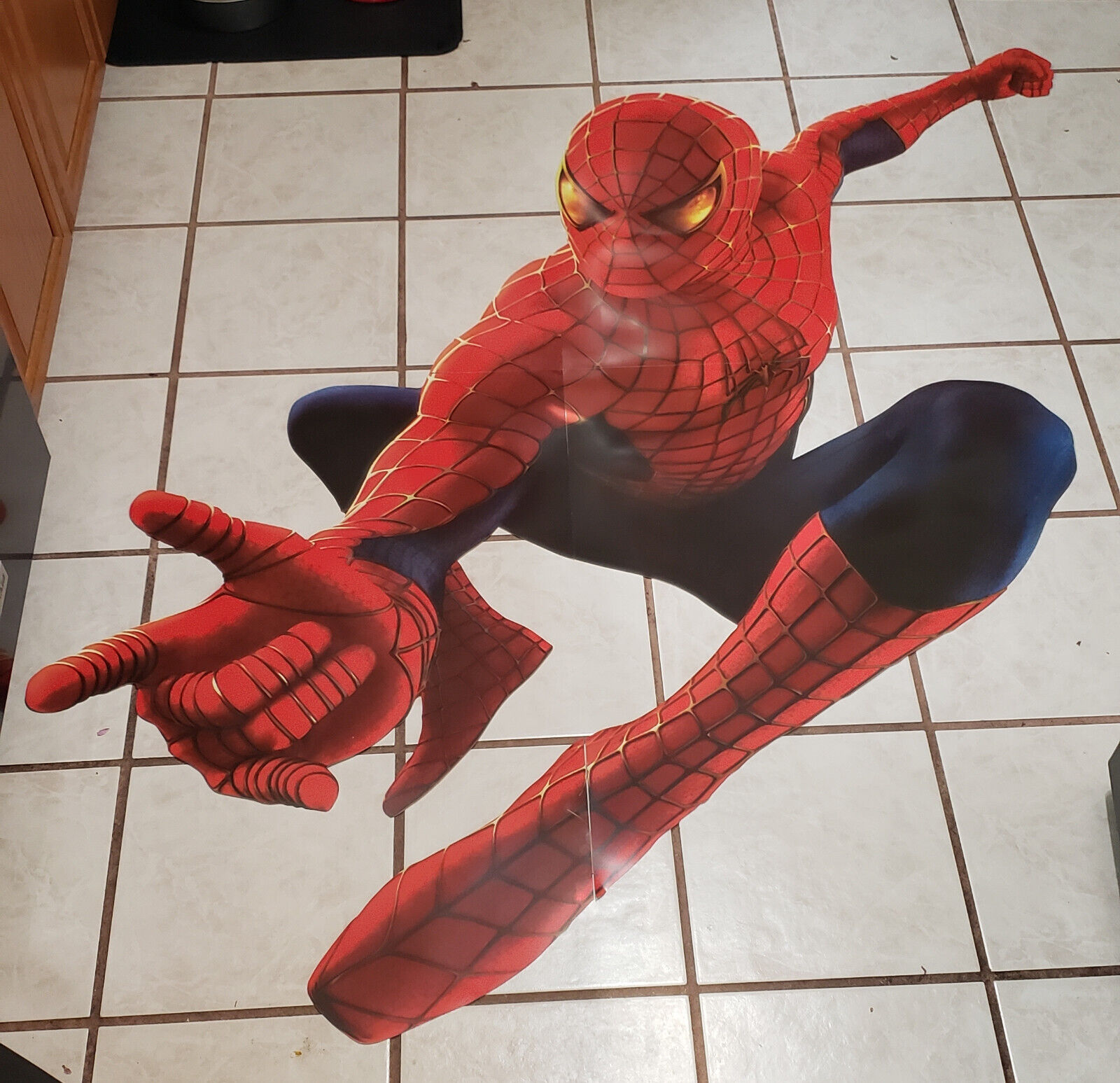 Spider-Man Movie 2002 RARE LIFESIZE 6ft x 4.5ft Plastic Promo Window/ Wall Cling