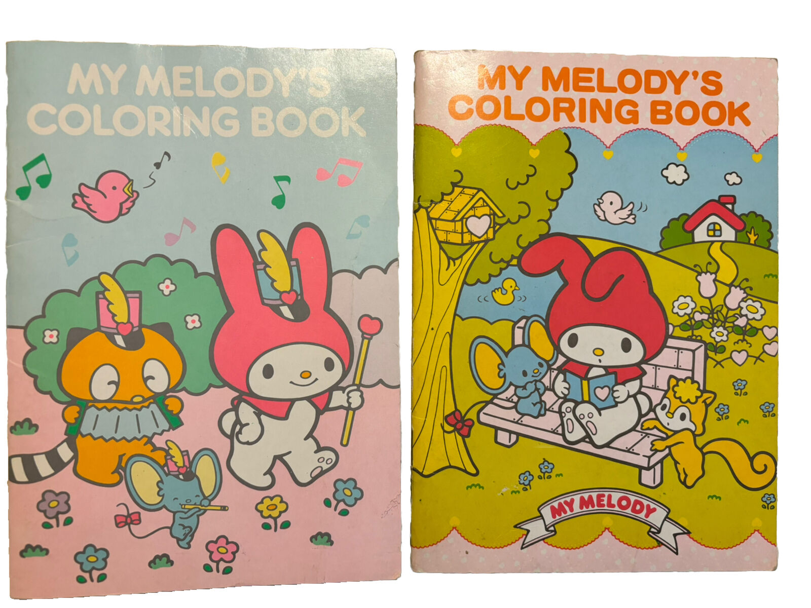 Lot 2 Sanrio My Melody\'s Coloring Book Vintage 1976, 1981 Hello Kitty Japan
