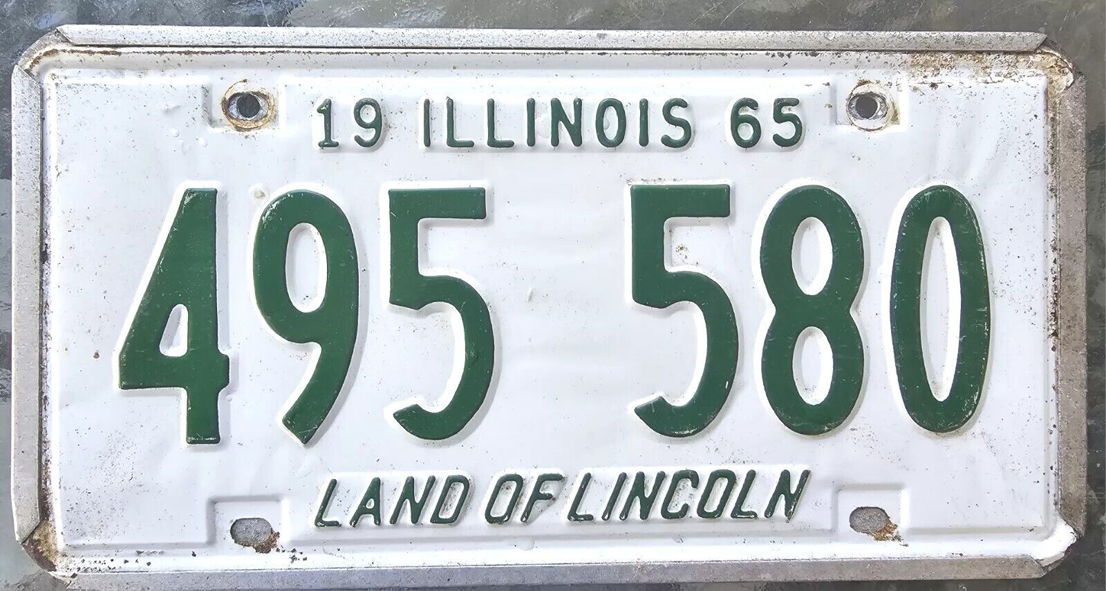 Illinois License Plate 1965 495 580 Land Of Lincoln