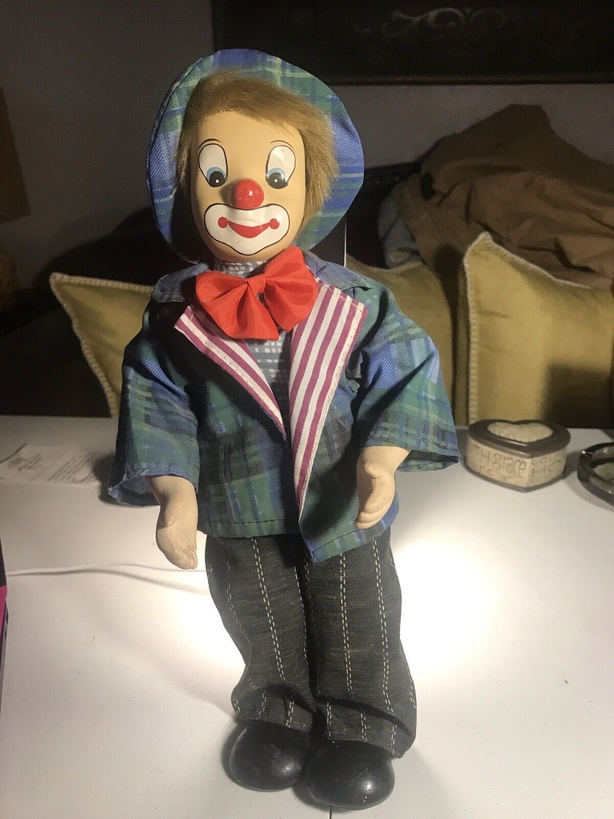 German Porcelain Clown With German Tag 13” Tall