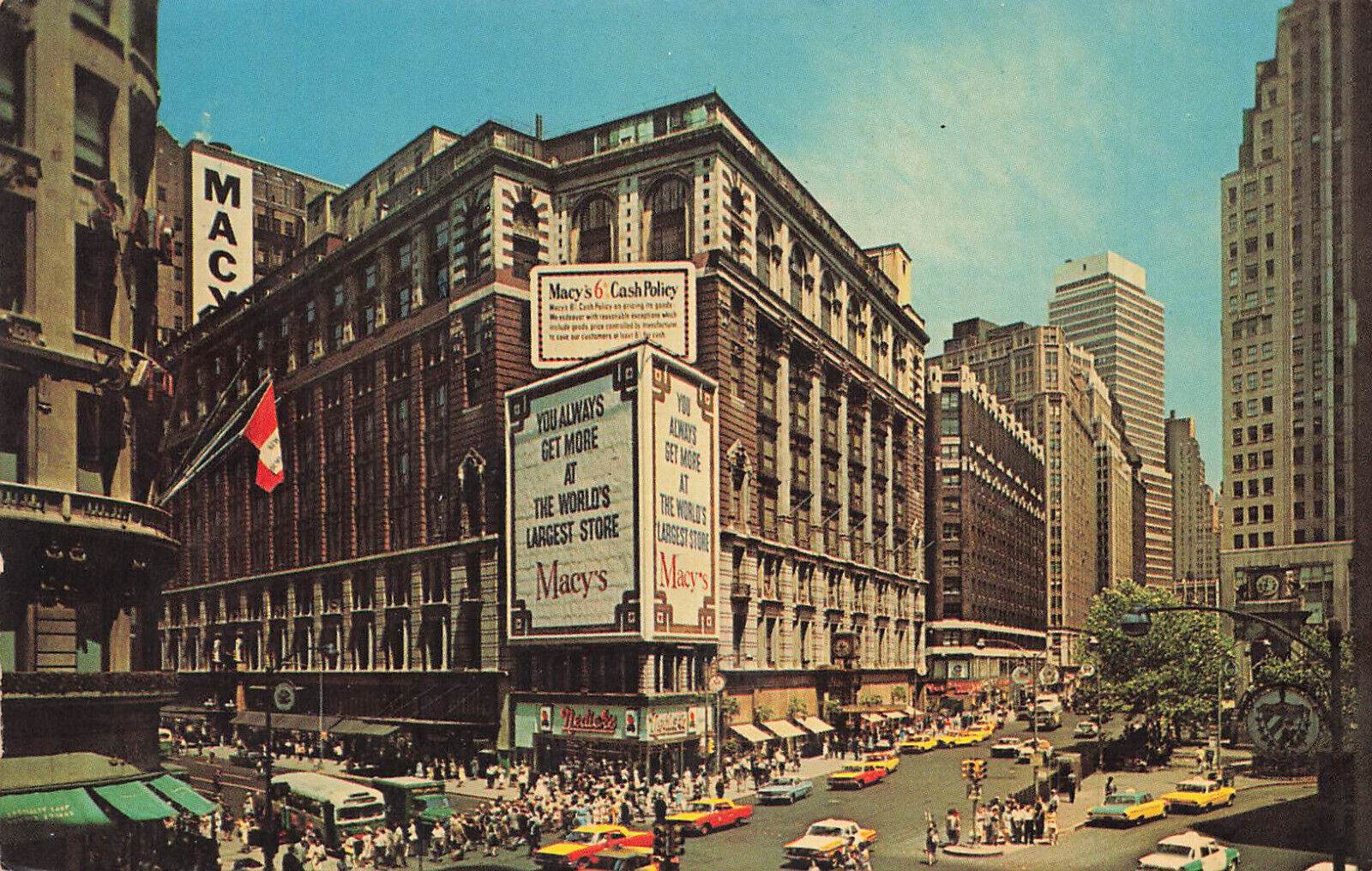 WORLDS LARGEST STORE MACYS NEW YORK CITY NY VINTAGE POSTCARD 1965 100923 S