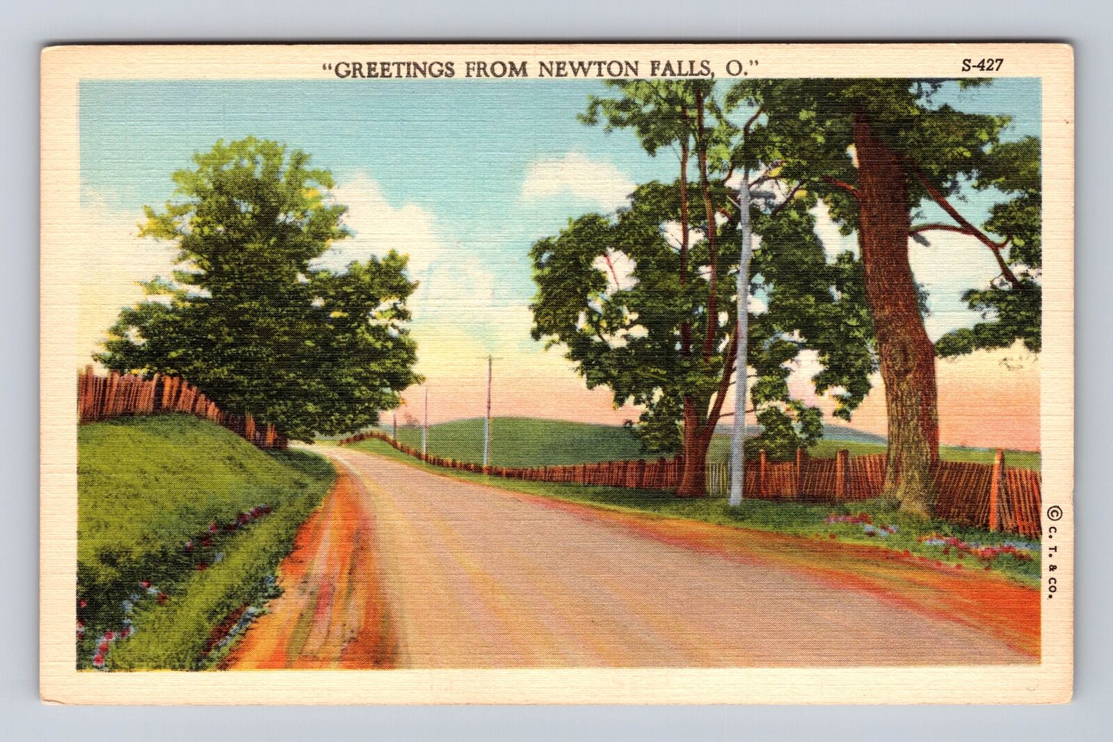 Newton Falls OH-Ohio, General Greetings Land Area, Antique, Vintage Postcard