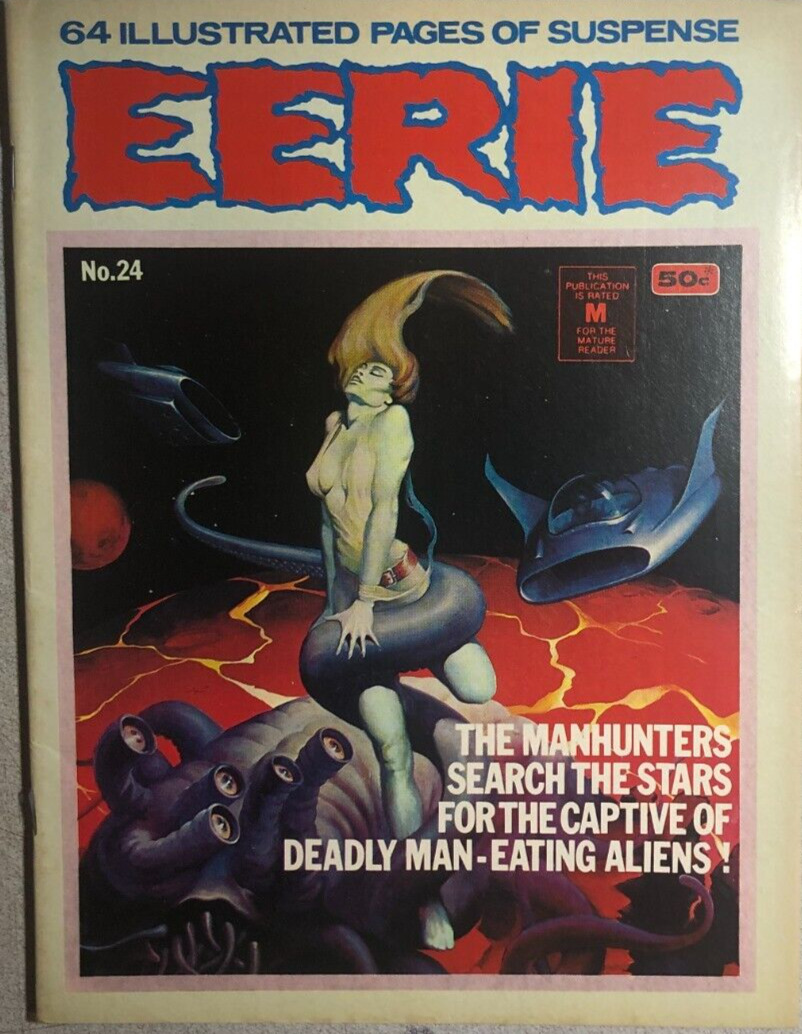 EERIE #24 (1974) Australian edition Warren B&W horror comics magazine FINE+
