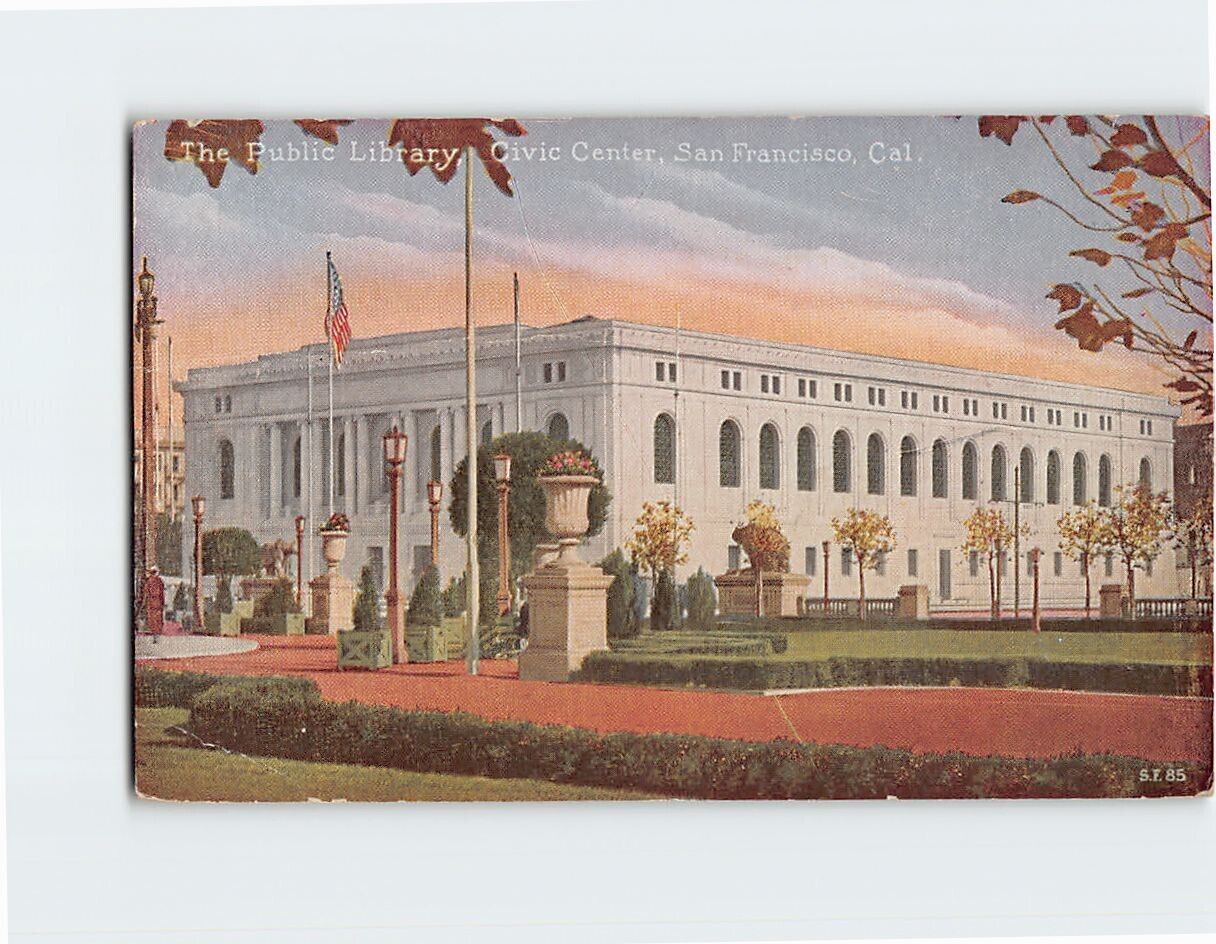 Postcard The Public Library Civic Center San Francisco California USA