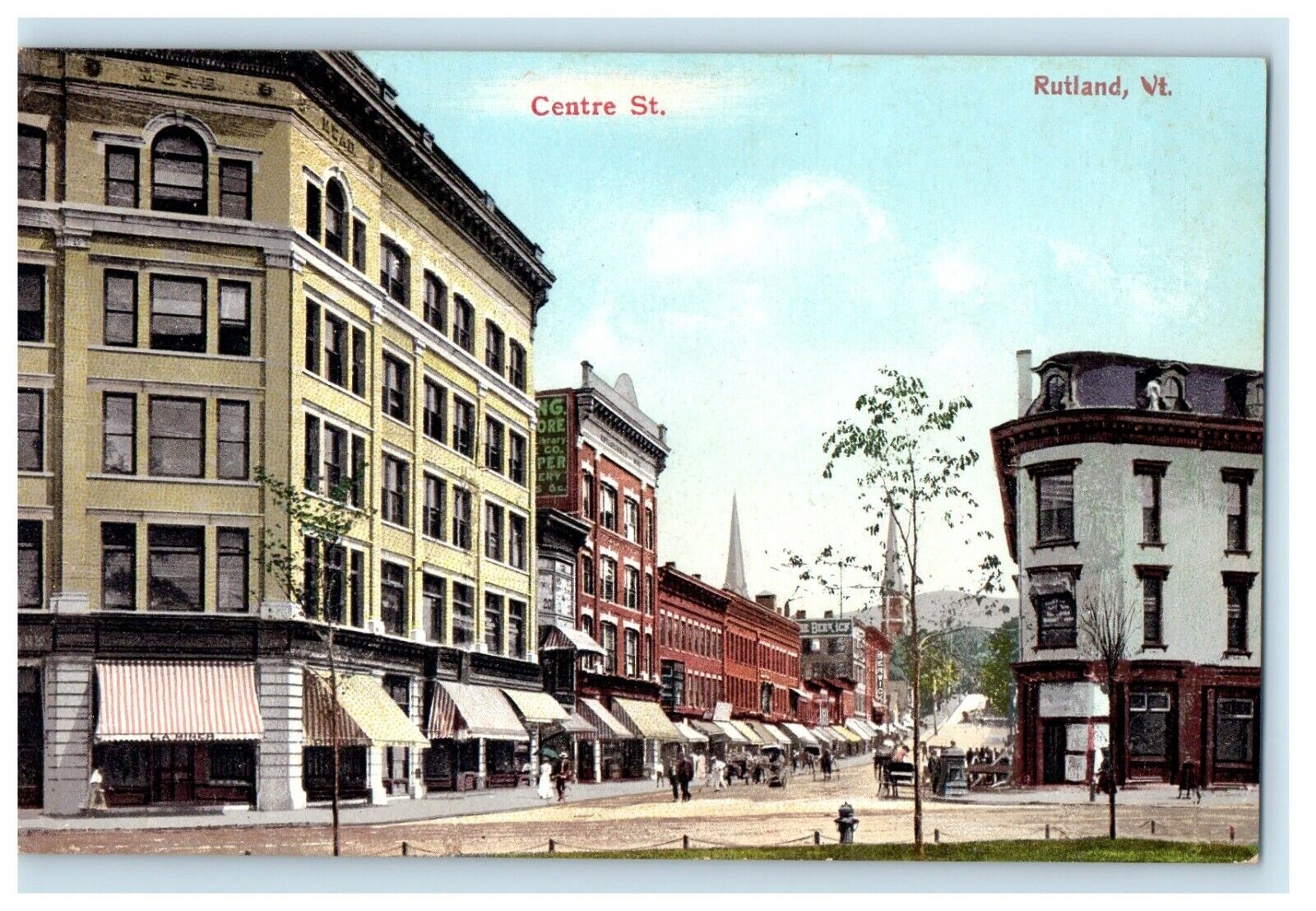 1909 Centre St., Rutland, Vermont VT Antique Unposted Postcard 