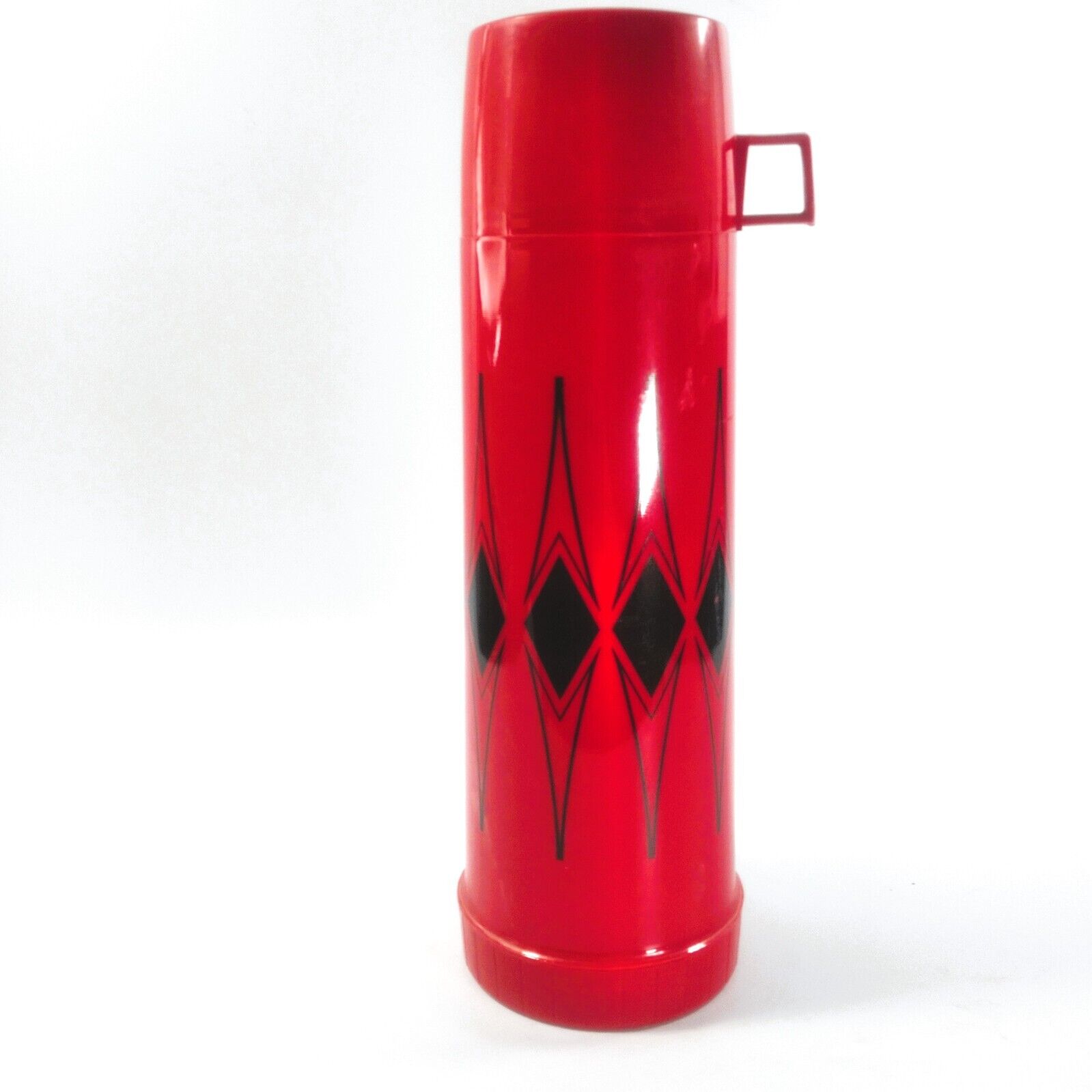 Aladdin Vanguard Quart Vintage Thermos Bottle Red Black 16 Oz Cup 13 Inches Tall