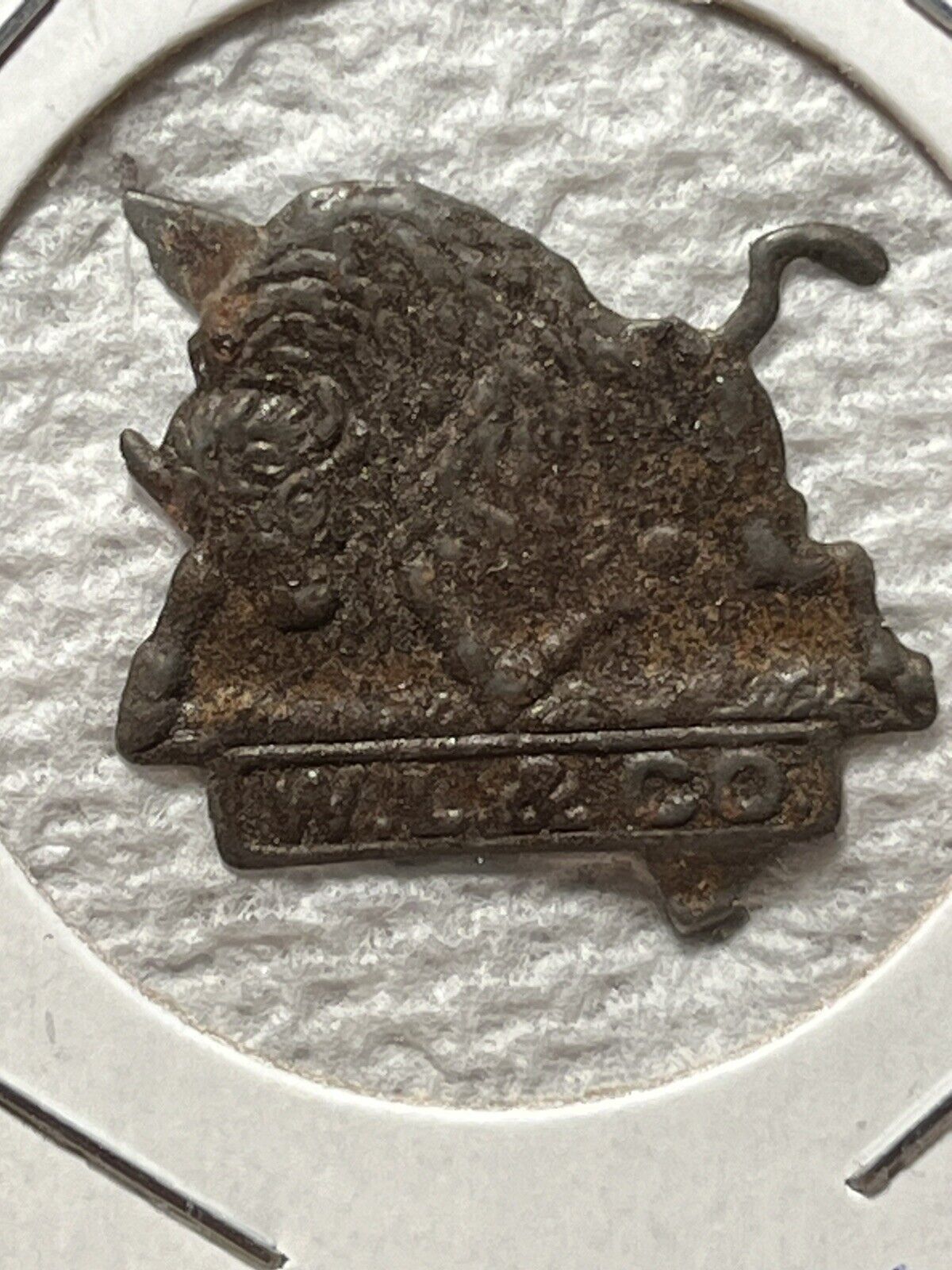 W. L. & Co. “Buffalo” embossed vintage tin tobacco tag
