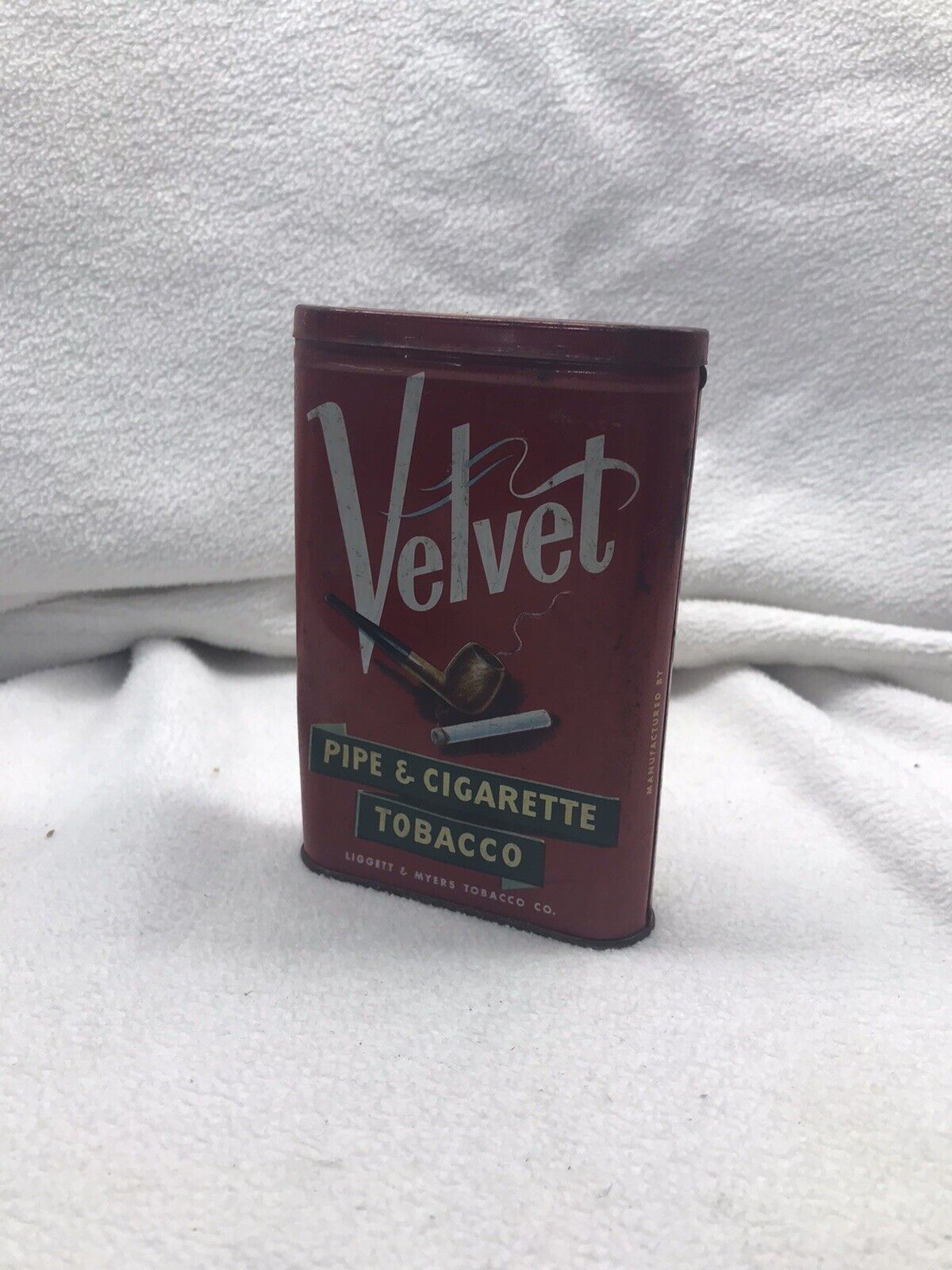 Vintage Empty Velvet Tobacco Tin