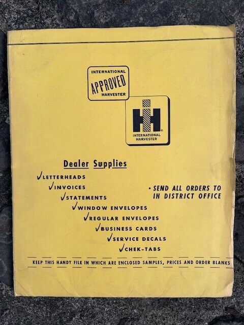 Rare Vintage Original IH International Harvester Dealer Supplies Ordering Kit