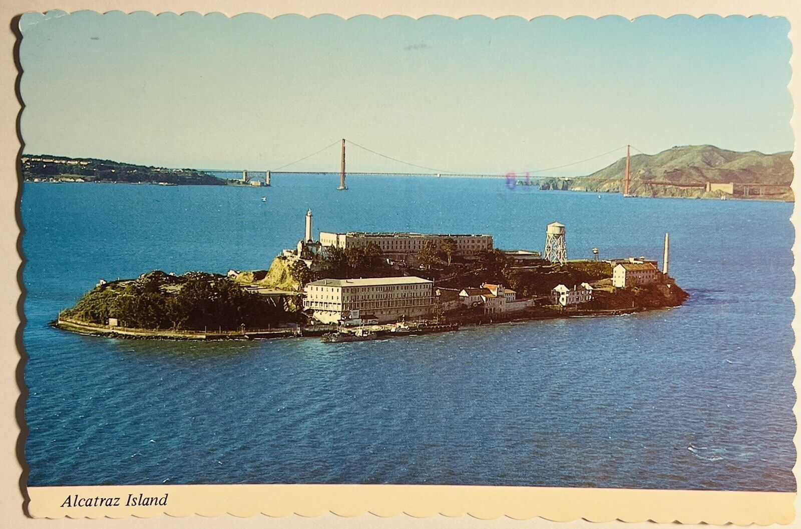 Alcatraz Island San Francisco CA California Scalloped Edge Vintage