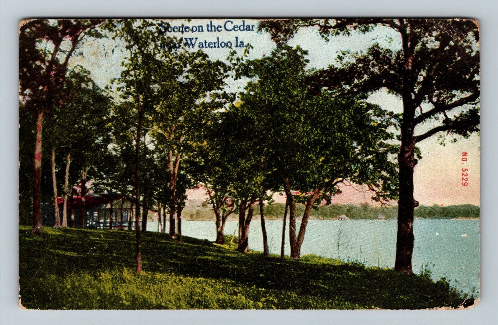 Waterloo IA-Iowa, Scene On The Cedar, Cottage, c1911 Vintage Souvenir Postcard