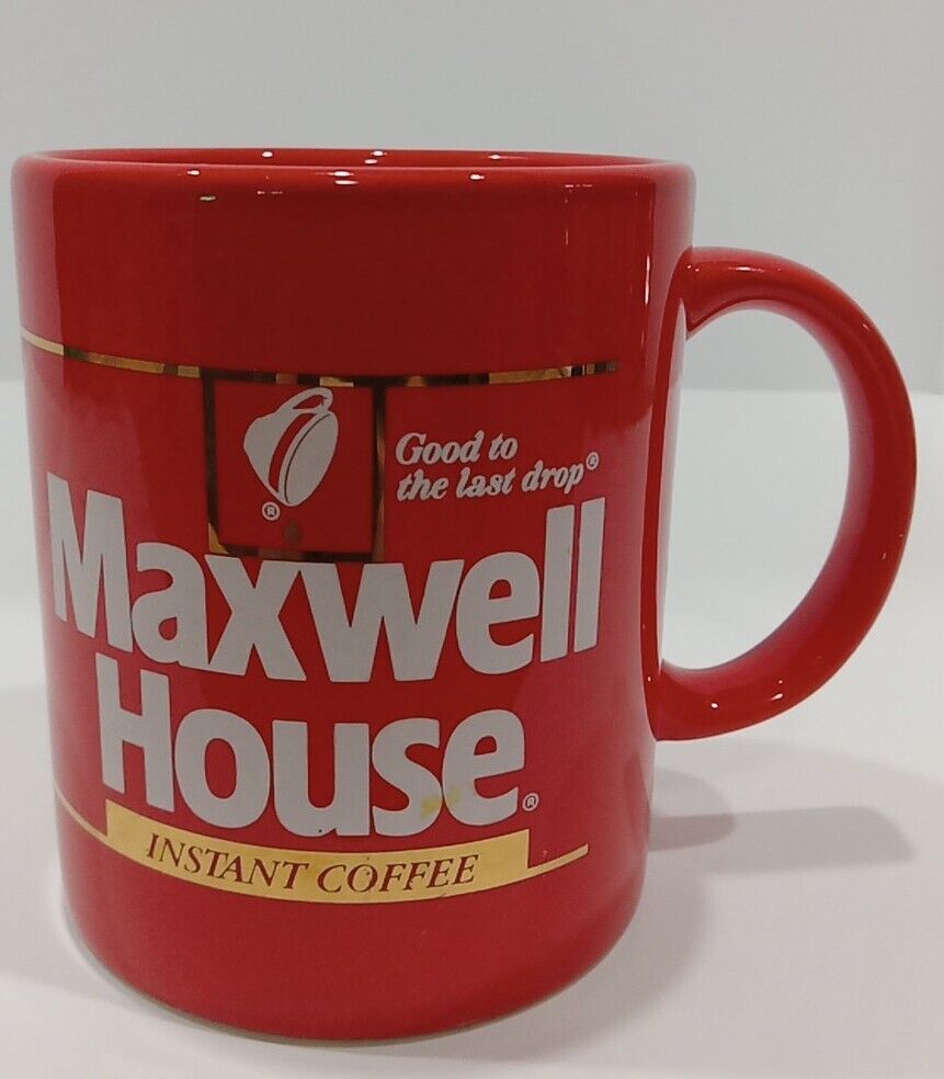 Awesome 1980's Retro Vintage Maxwell House Red Coffee Cup Mug Life