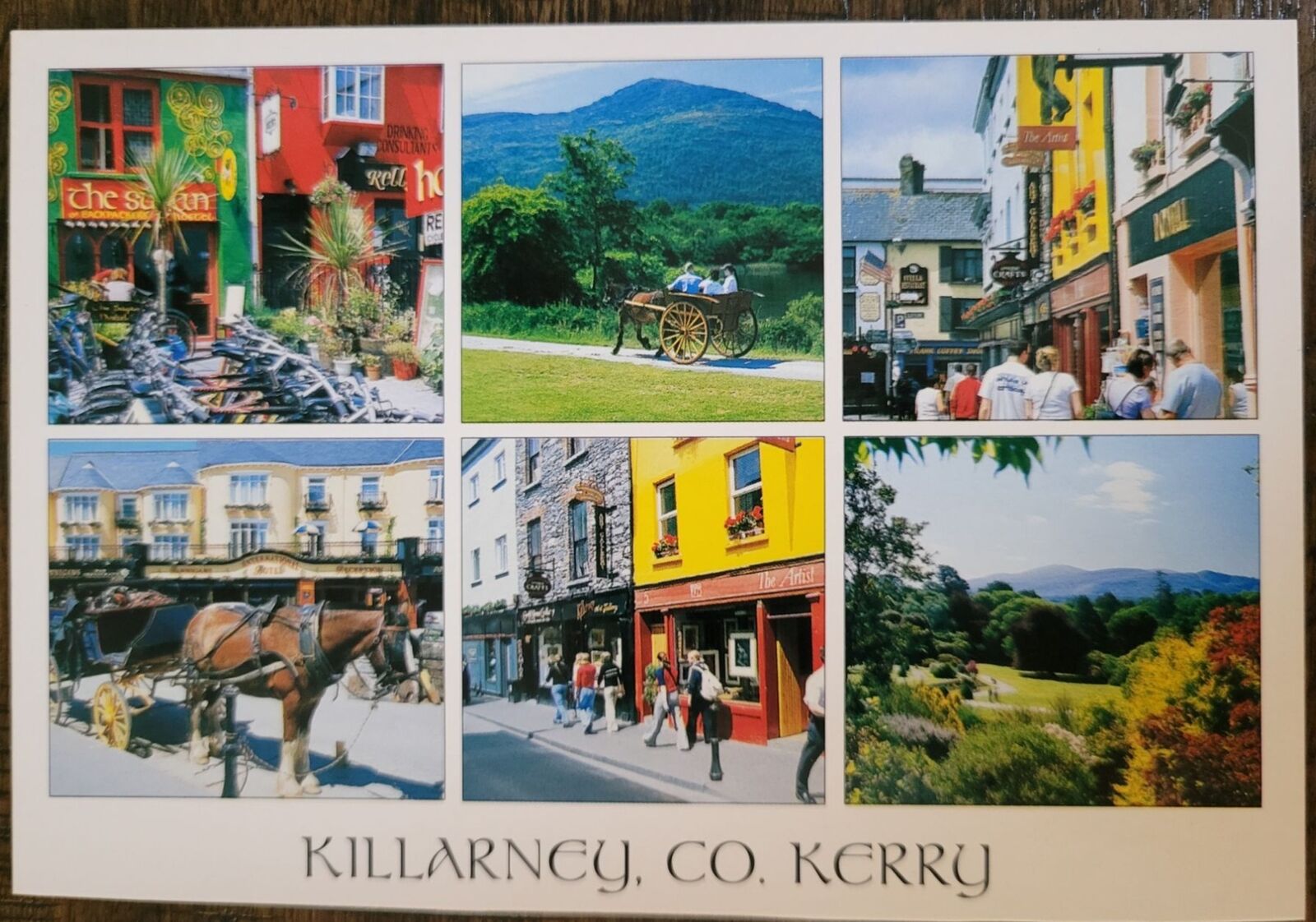 Lakes and Fells of Killarney Ireland Multi View Postcard 4X6 Chrome Unposted