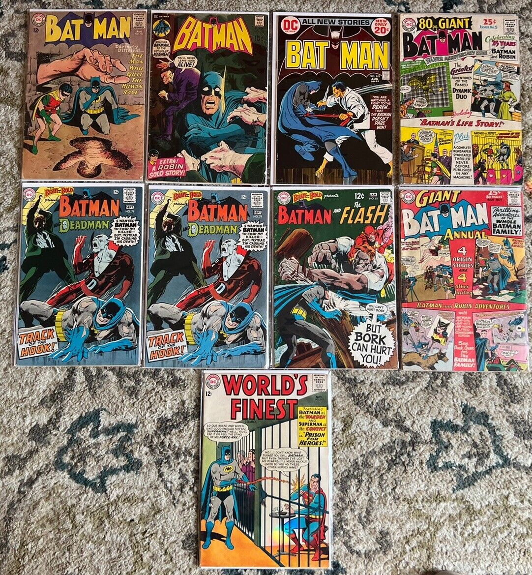 HUGE Miscellaneous Vintage Batman DC Comics Lot Of 9  UNGRADED Fair Condition