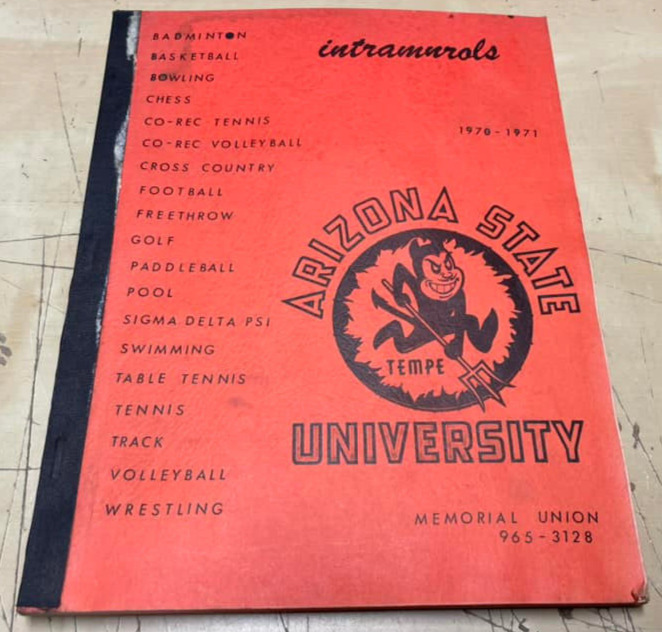 Vintage 1970 1971 Arizona State ASU Mens Intramurals Handbook Rule Book