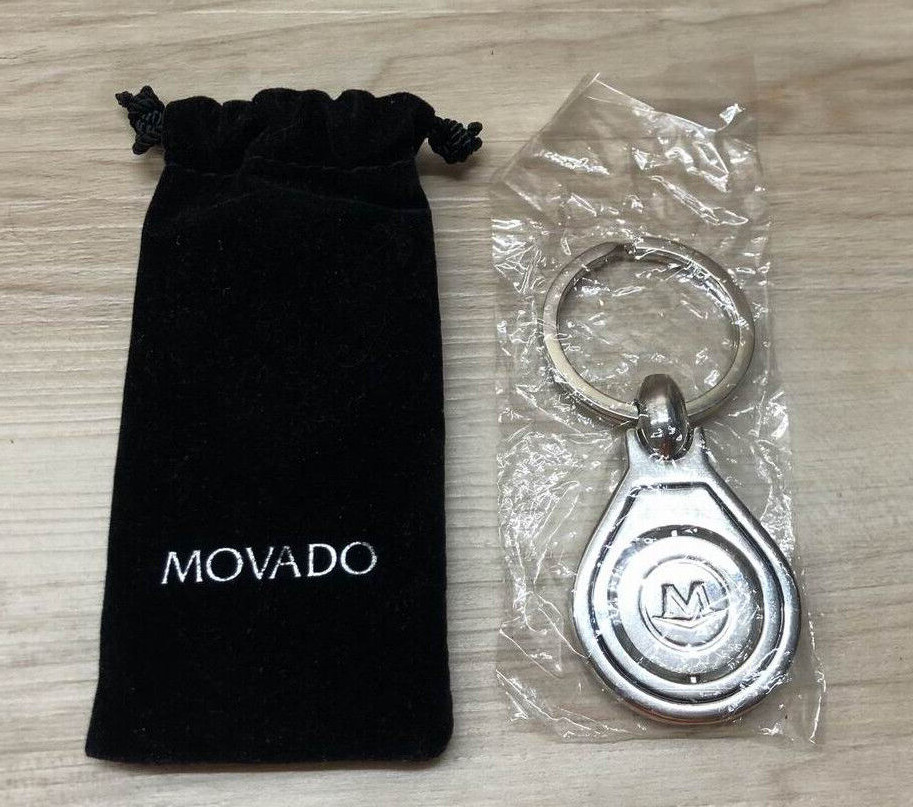 Vintage MOVADO Watch Key Fob / Keychain with Movado Pouch