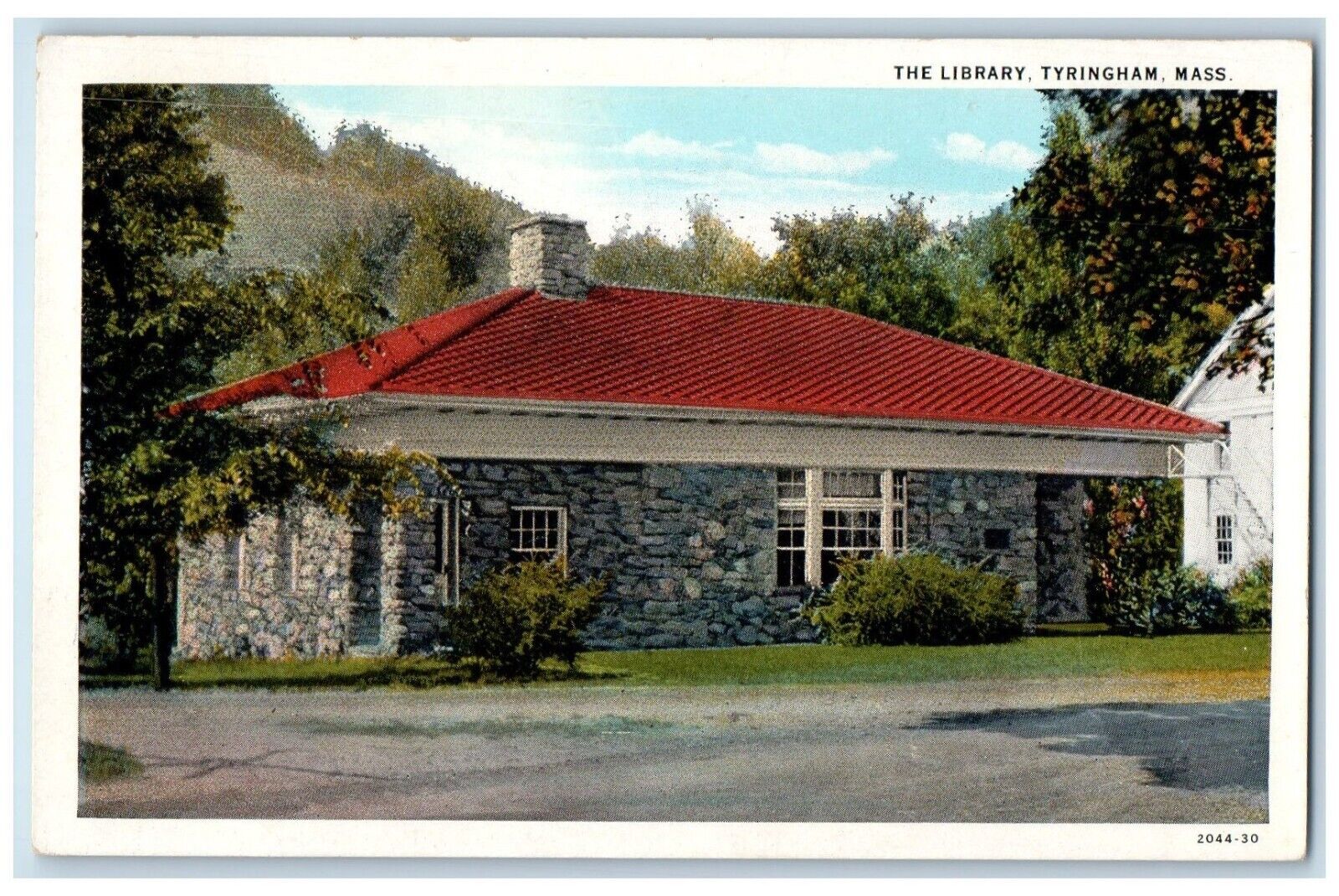 c1930\'s The Library Building Tyringham Massachusetts MA Vintage Postcard