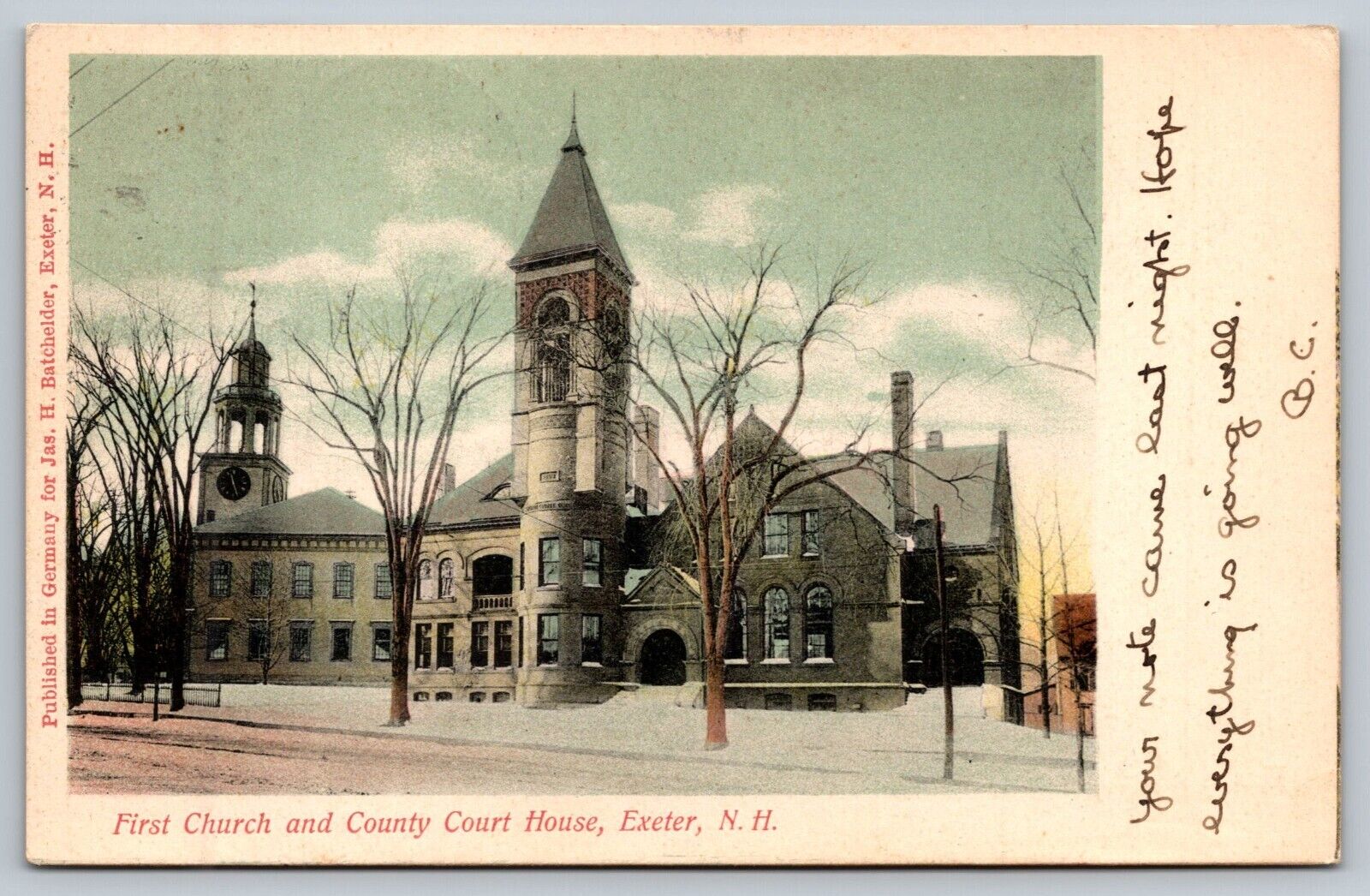 First Church County Court House Exterior Exeter New Hampshire NH Postcard