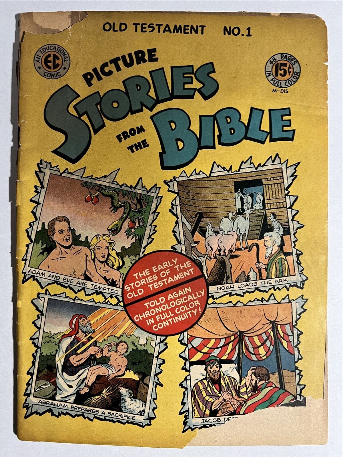 PICTURE STORIES FROM THE BIBLE #1 EC COMICS GOLDEN AGE LOW GRADE PRE CODE