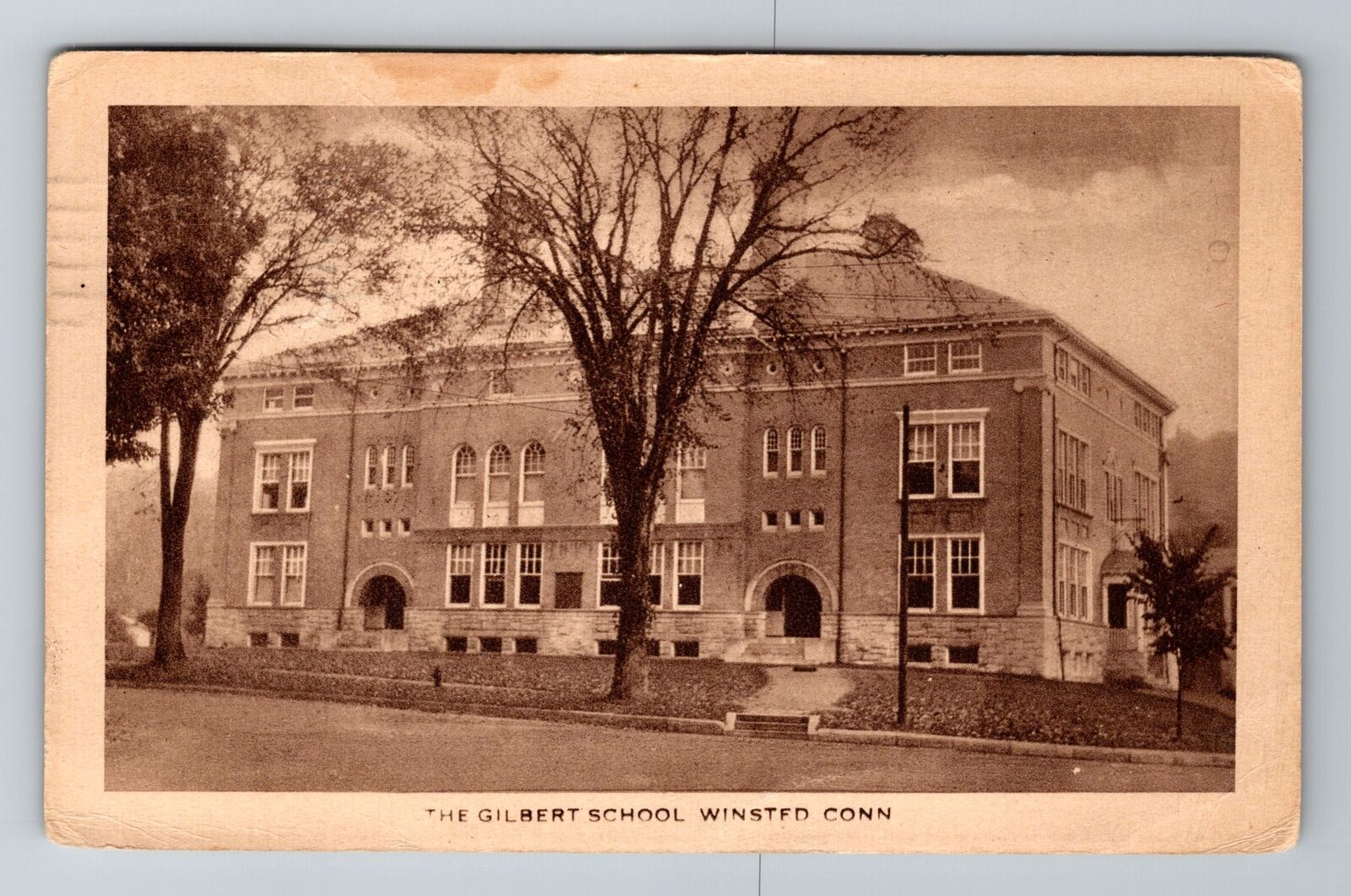 Winsted CT-Connecticut, The Gilbert School, Antique, Vintage c1990 Postcard