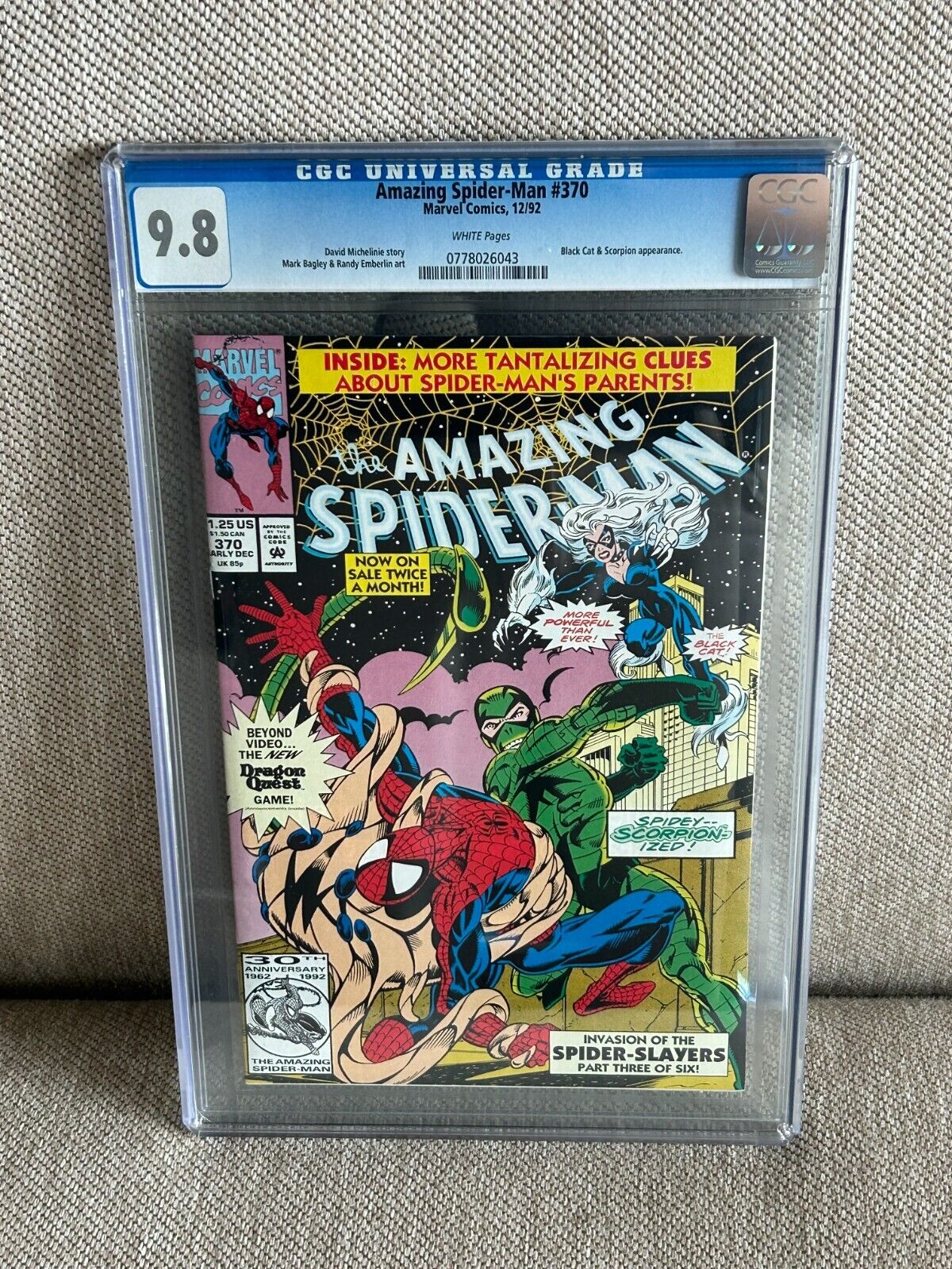 Amazing Spider-Man 370 CGC 9.8 White Pages 1992