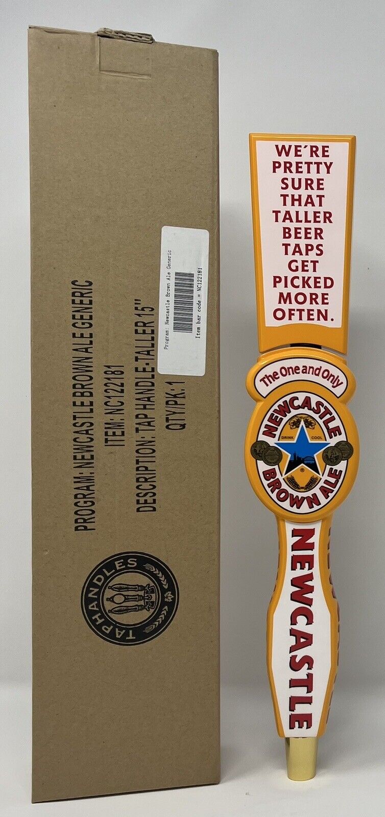 Newcastle Brown Ale 14.25” Beer Tap Handle - NIB