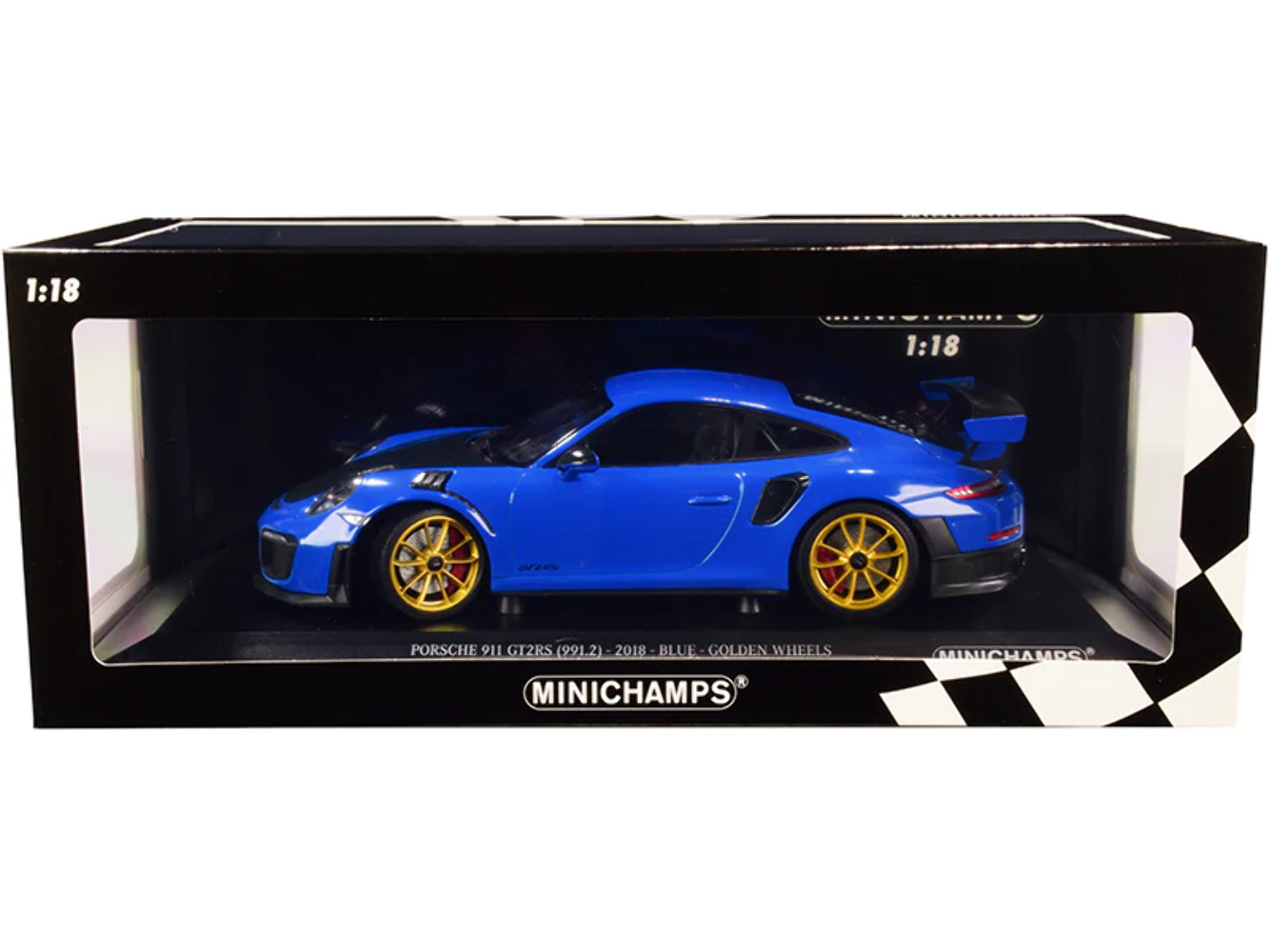 2018 Porsche 911 GT2RS (991.2) Blue with Carbon Hood and Golden Wheels Limited E