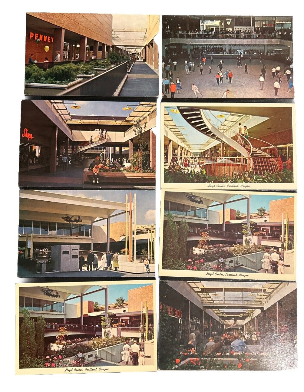 The Lloyd Center in Portland, Oregon Lot of 8 Postcards 