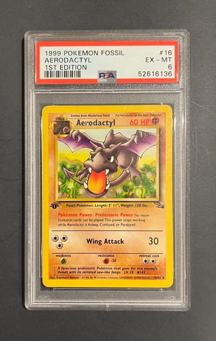 Pokémon TCG Aerodactyl (1st Edition) - 16/62 - 1999 Wizards - Fossil Set
