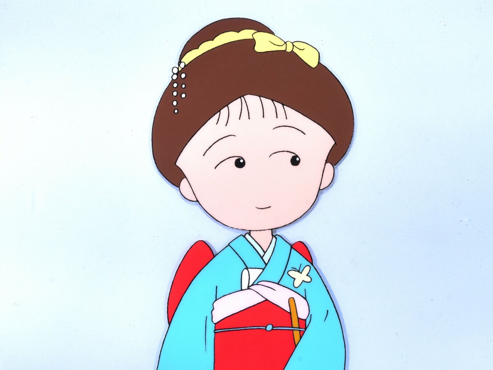 Chibi Maruko-chan - Girl in Kimono Original Japanese Animation Production cel