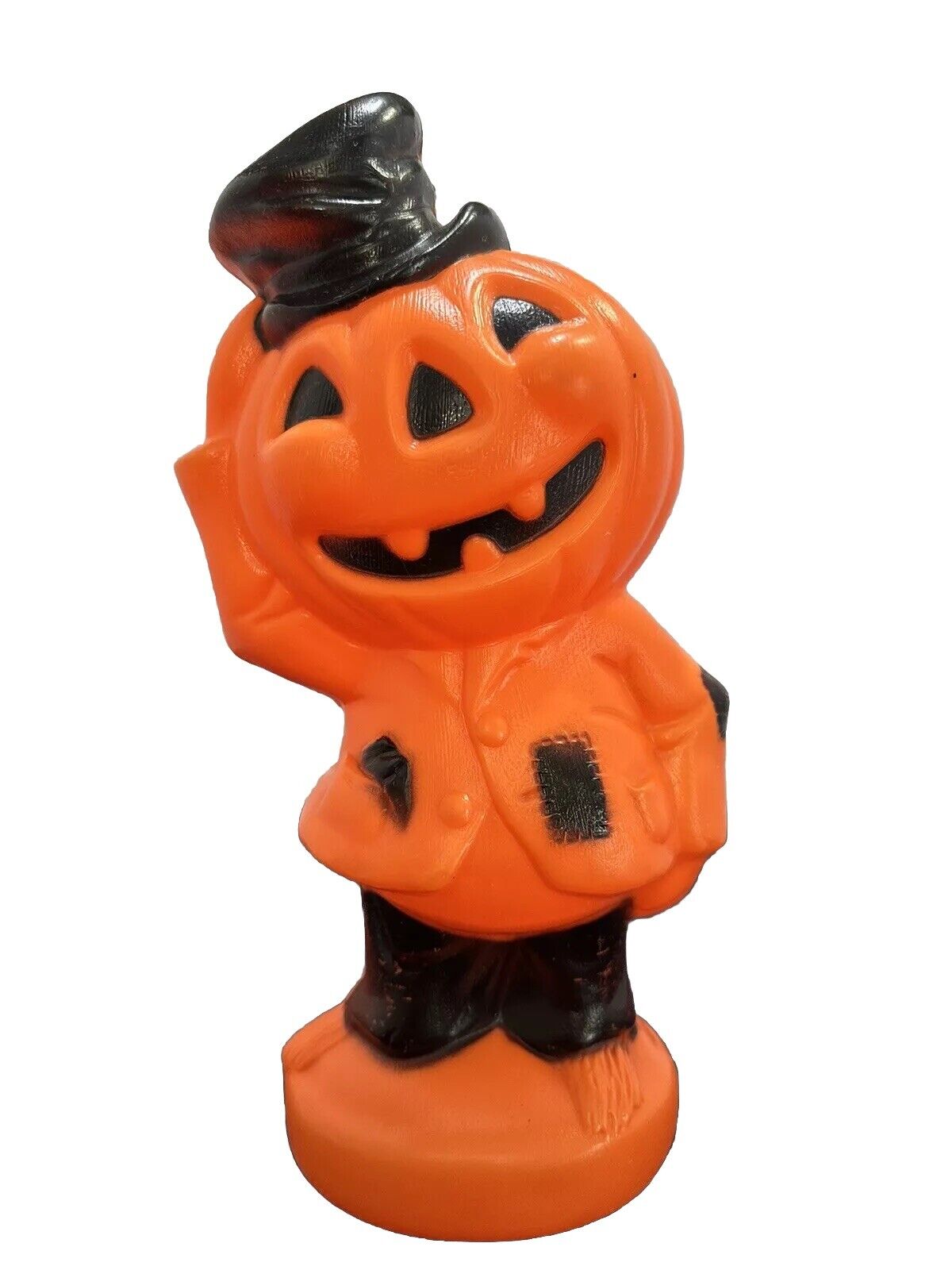 Vintage 1969 EMPIRE Pumpkin Halloween Scarecrow Blow Mold 14” No Light Bulb