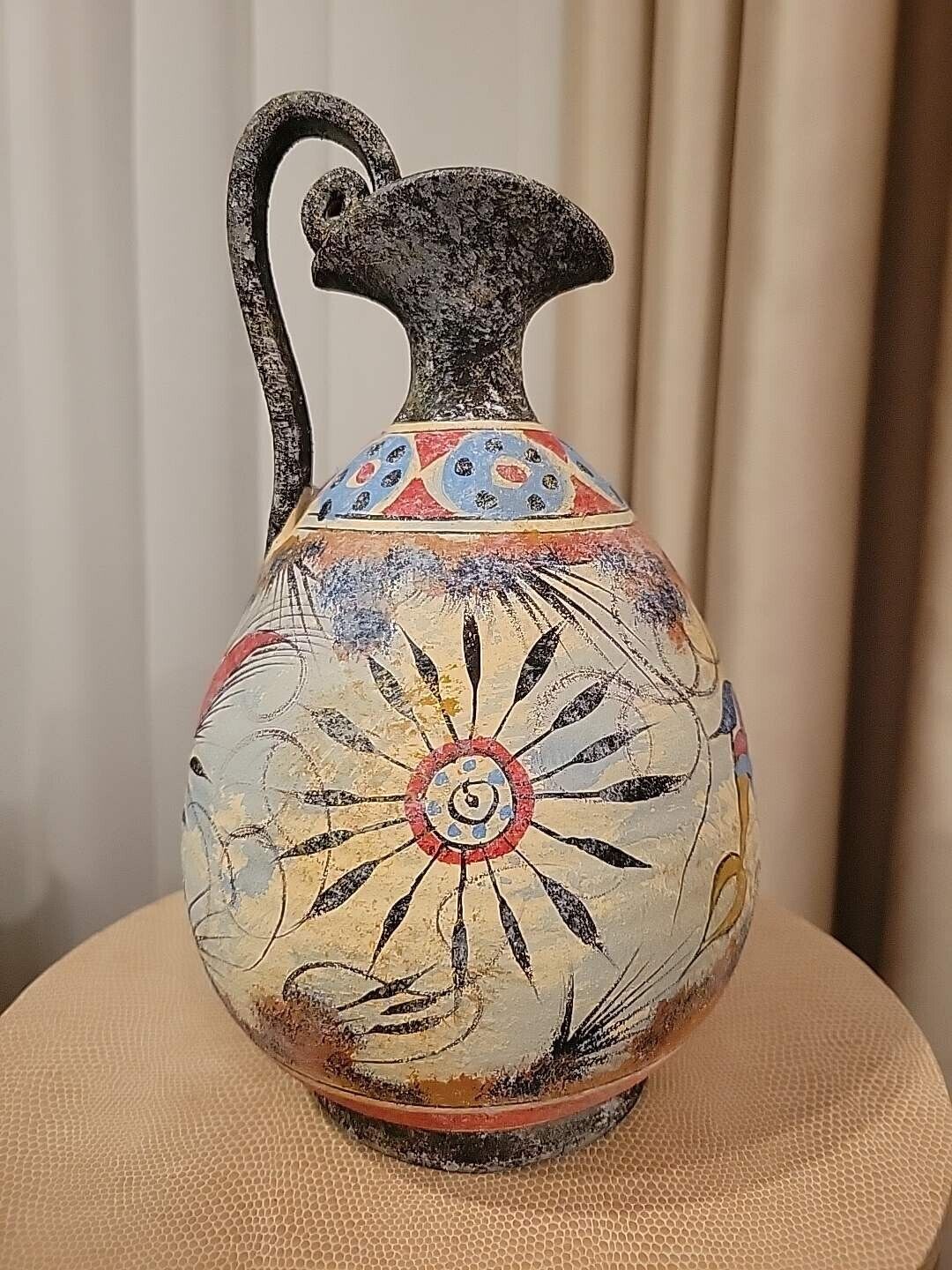 Hand-Made Ceramic copy Vase of Minoan Time Heraklion Museum Greece