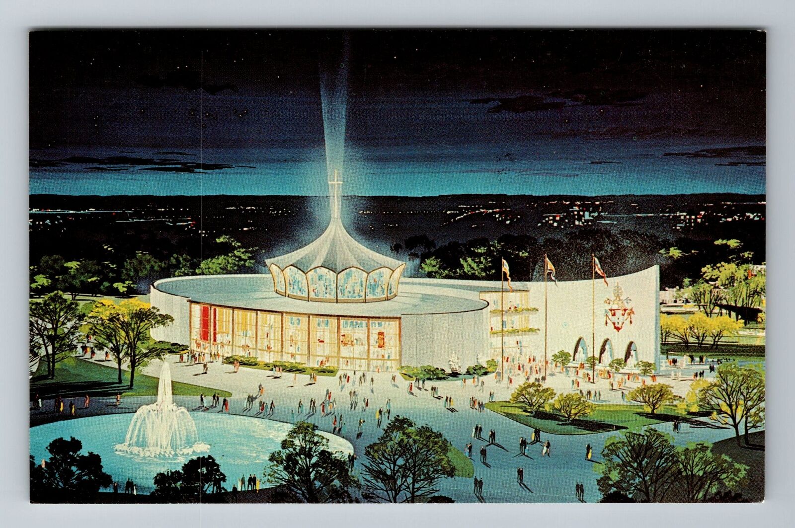 Queens NY-New York, The Pavilion Of The Vatican, Vintage Postcard