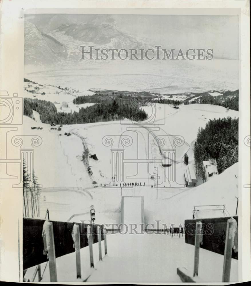 1968 Press Photo View from top of 90-meter ski jump at St. Nizier - lra85487