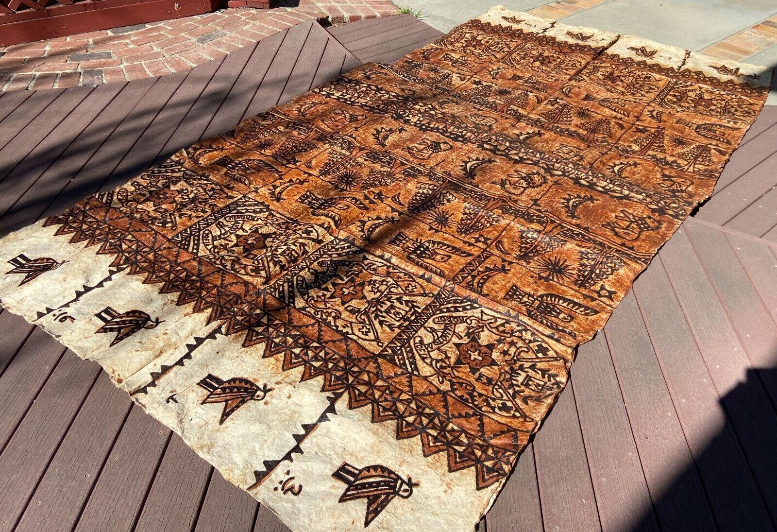 BIG 1986 Vintage TAPA Bark Cloth Tonga Polynesian 152\