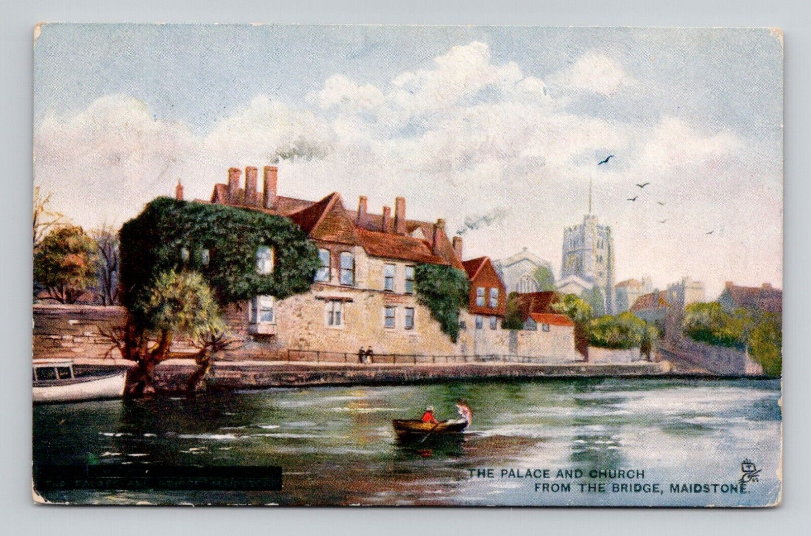 Postcard Palace & Church Maidstone England, Tuck Oilette Antique N5