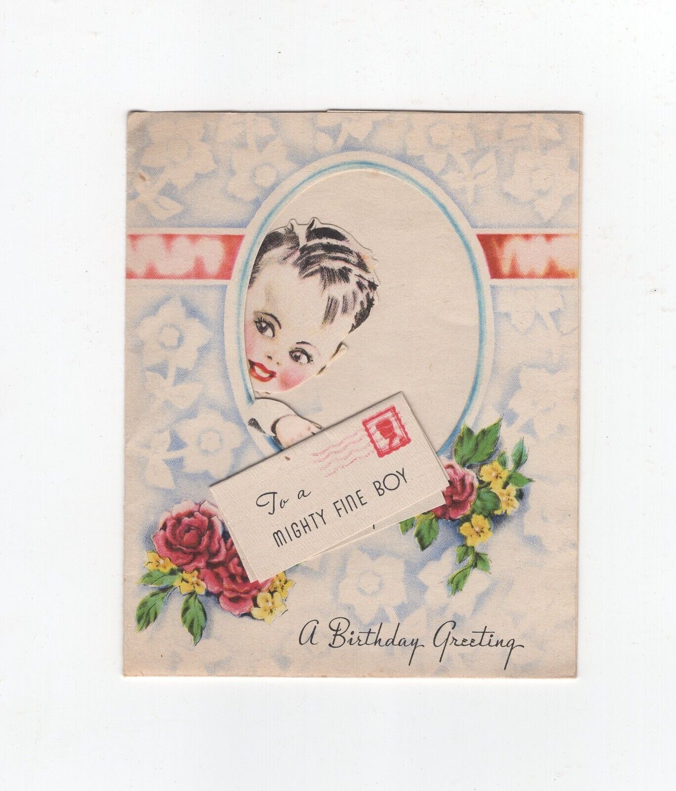 Vintage  Young Boy Pop up Birthday Card  1944