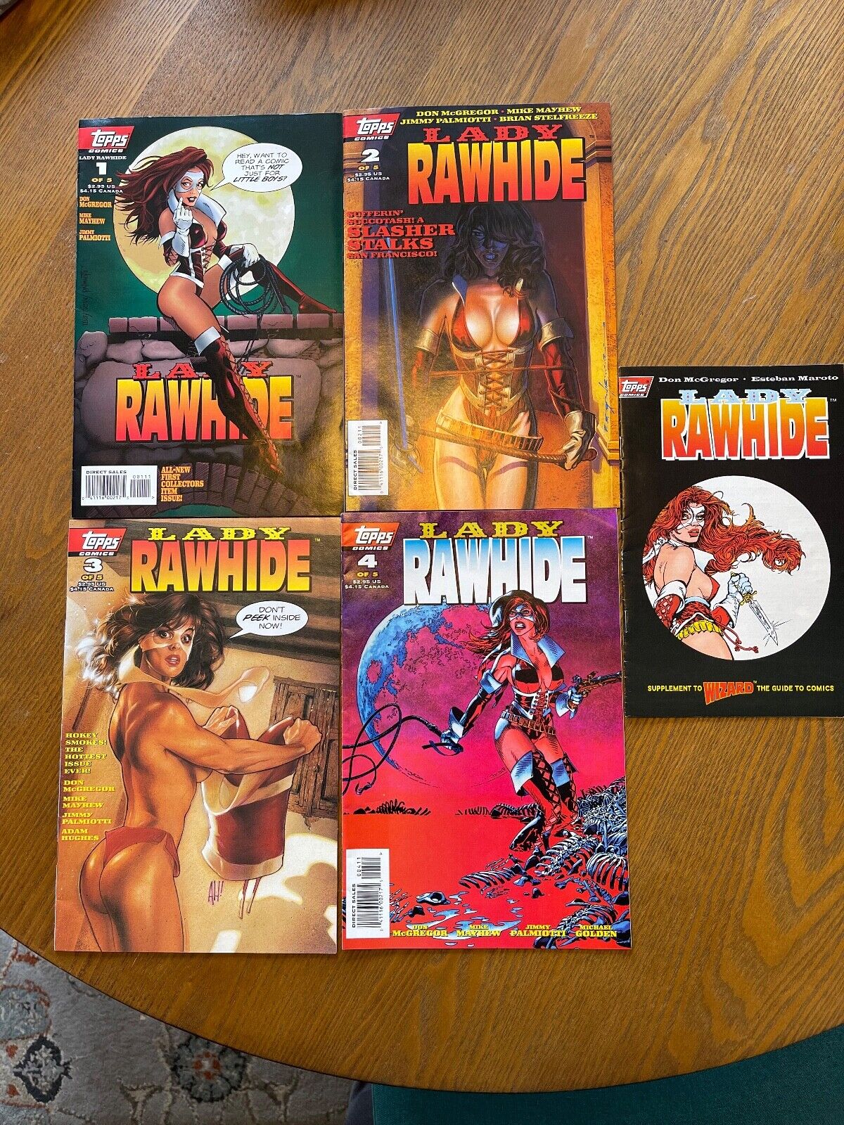 Lady Rawhide Comics 1,2,3,4 1995 Topps - With Wizard Promo.