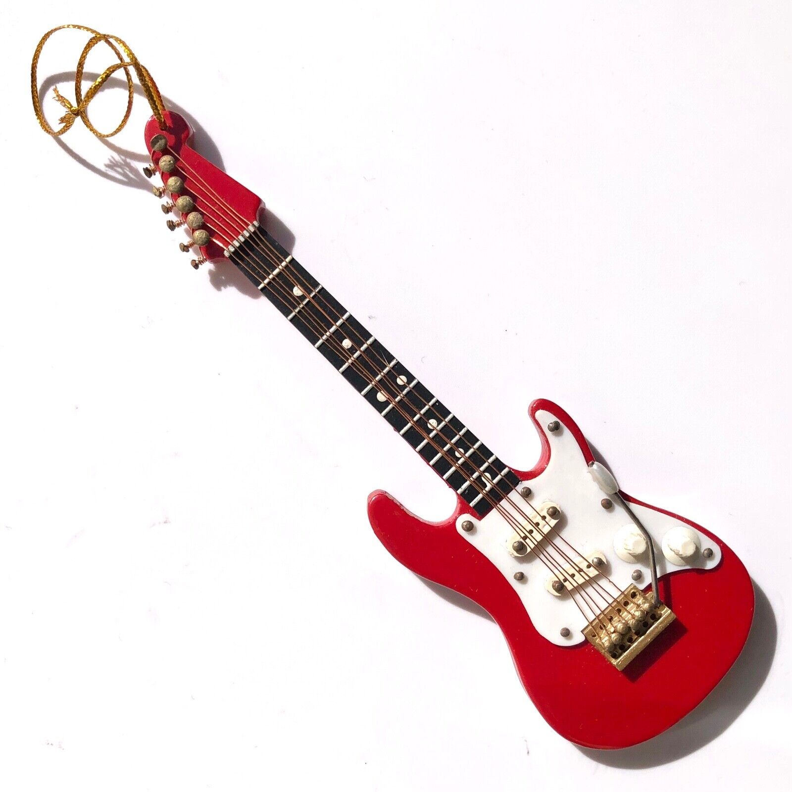 Mini Electric Guitar Fender Instrument Hanging Ornament Red Broadway Gifts 5.5\