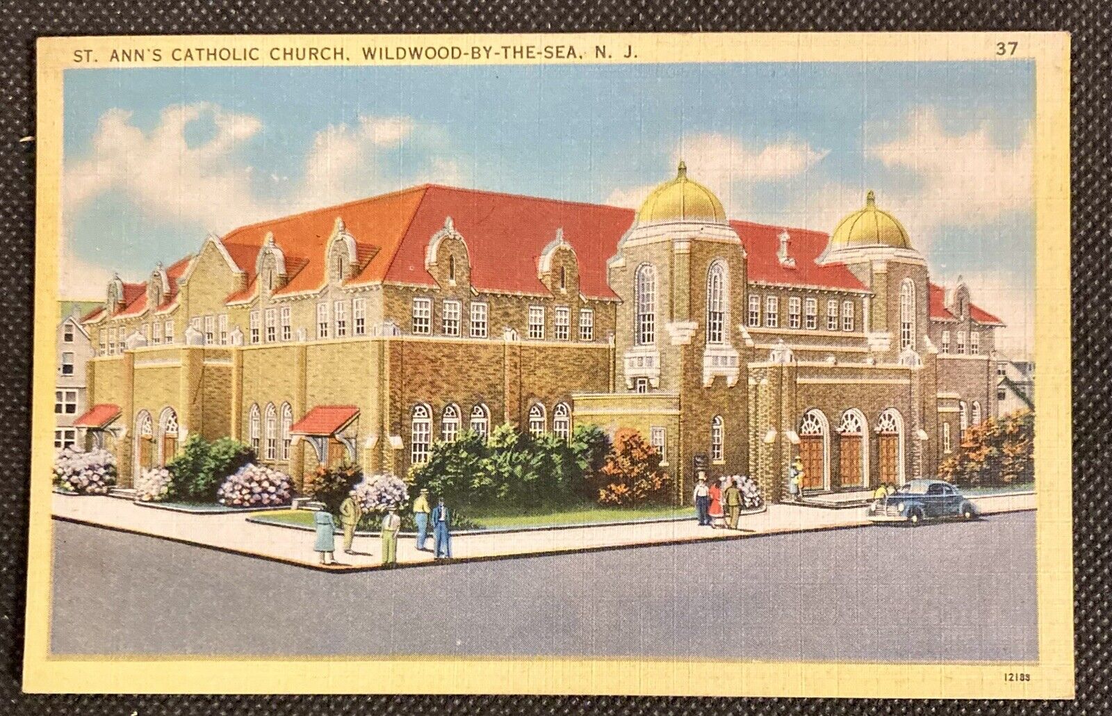 Wildwood-By-The-Sea, NJ Vintage linen Postcard St. Ann's Catholic Church