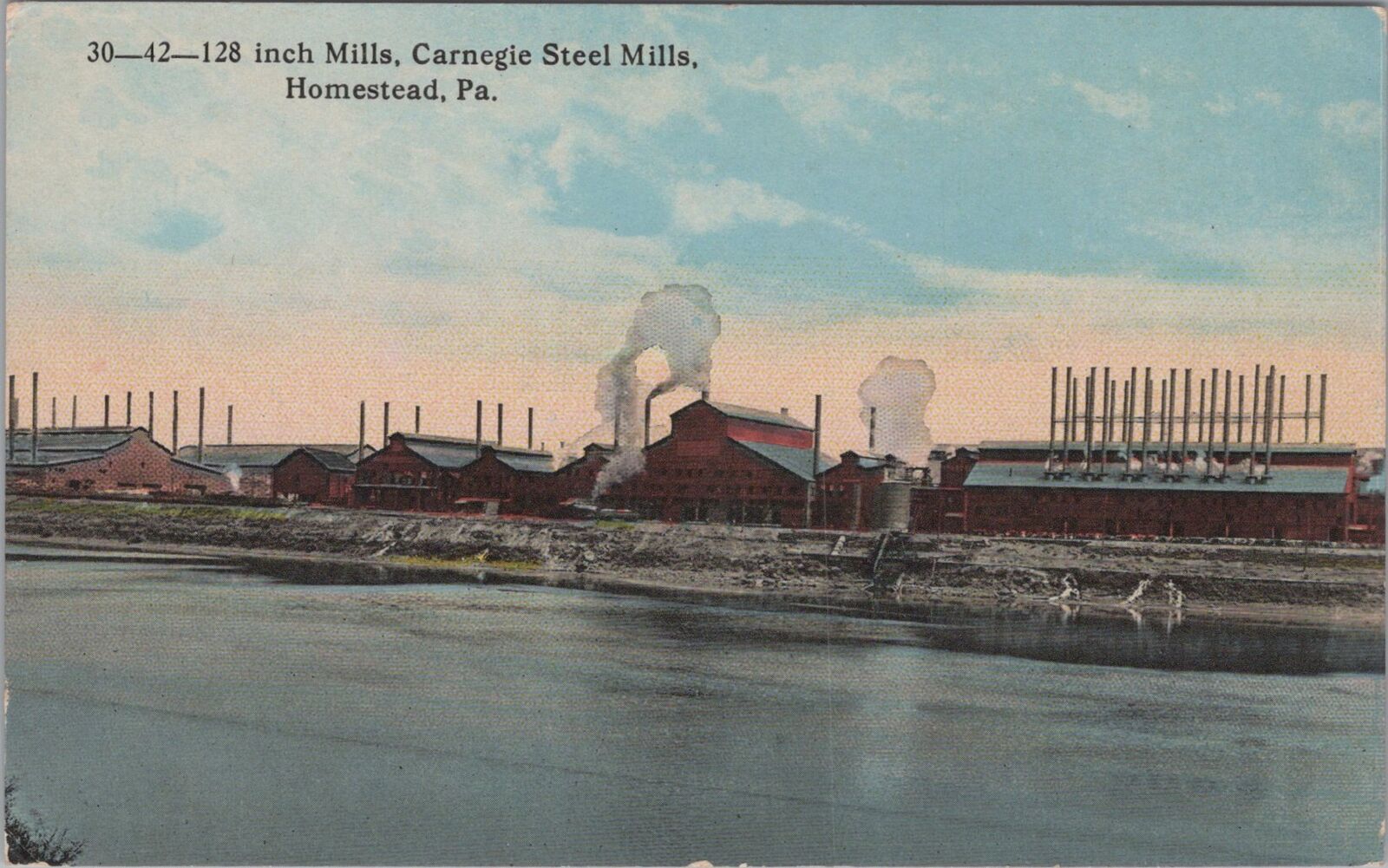 Carnegie Steel Mills Homestead Pennsylvania Unposted Postcard