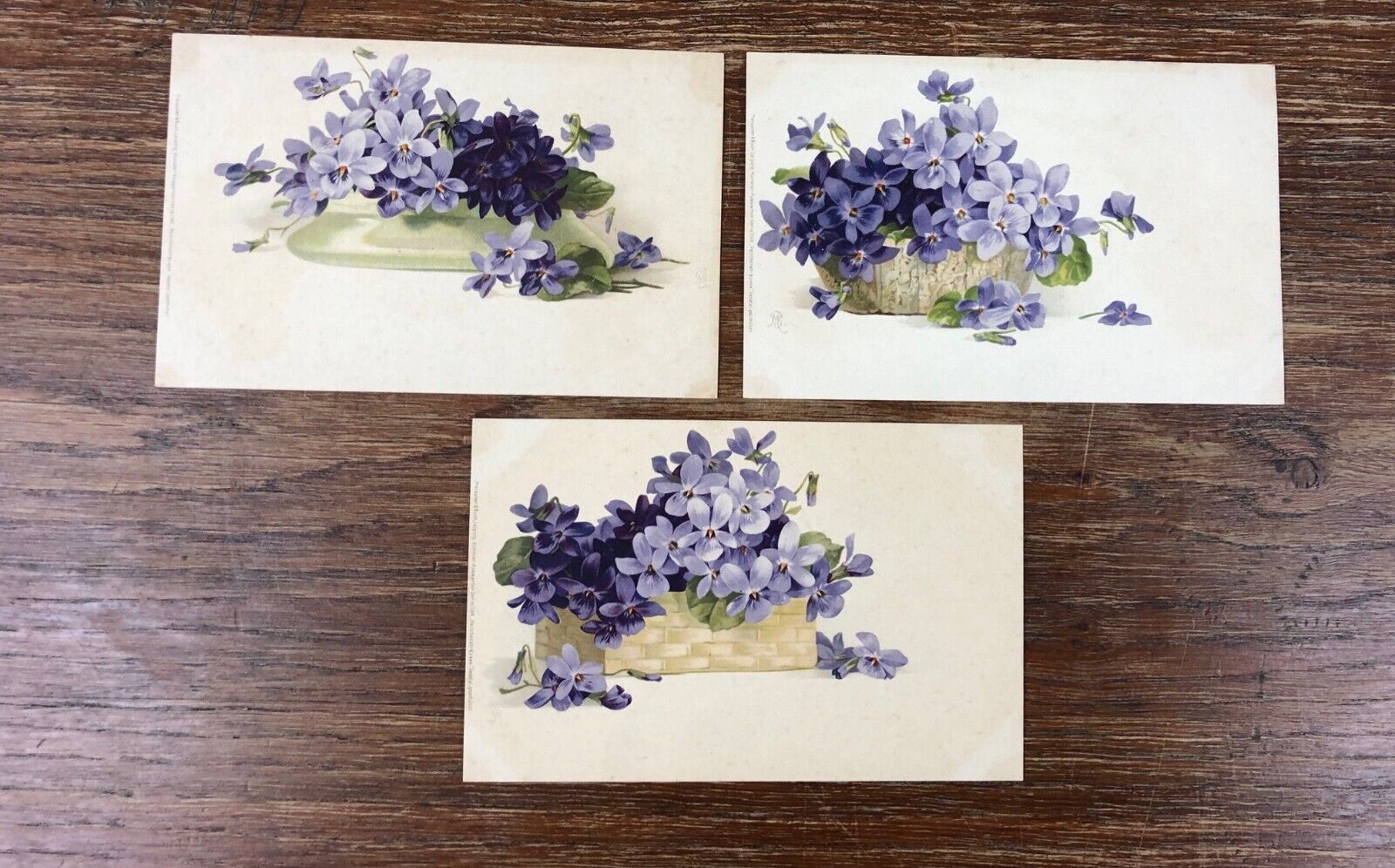 3x CPA postcards postcards approx. 1900 FLEURS FLOWERS Meissner & Buch Leipzig