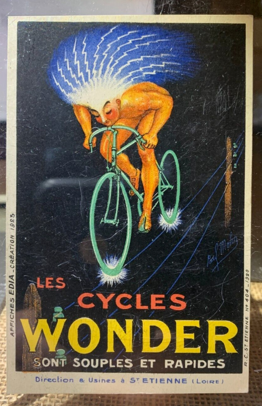 Original Vintage Postcard  - 1920\'s Les Cycles Wonder - Bicycle - Rare